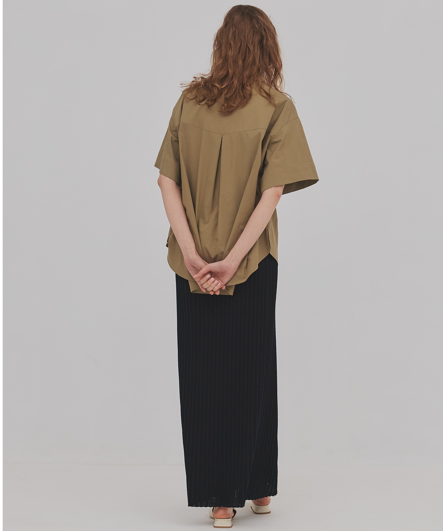 プリーツリブニットタイトスカート