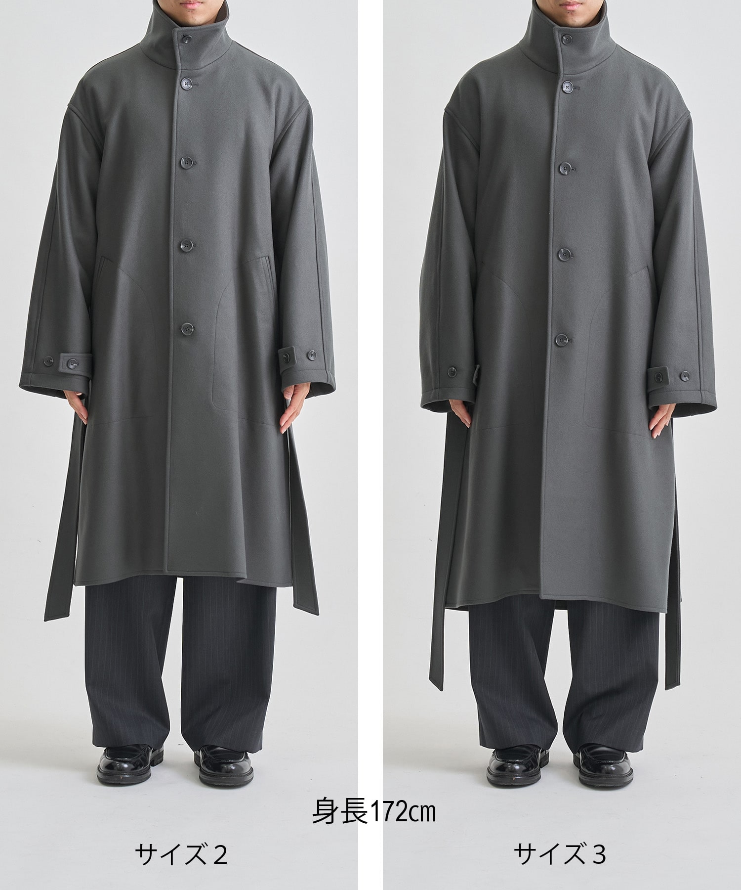 Super140sメルトンスタンドコート