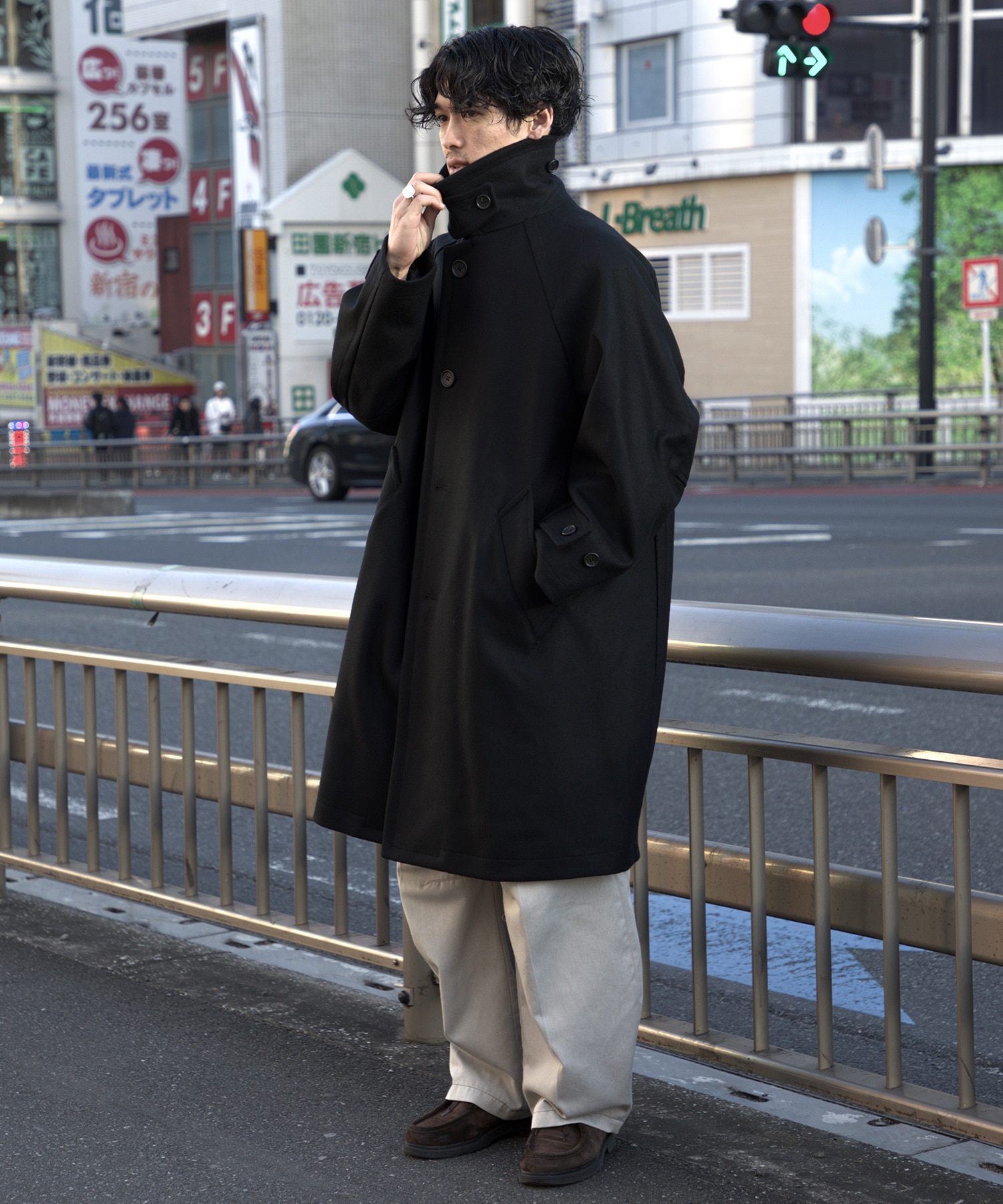 Super140s メルトンバルカラーコート(1 BLACK): : メンズ｜PUBLIC