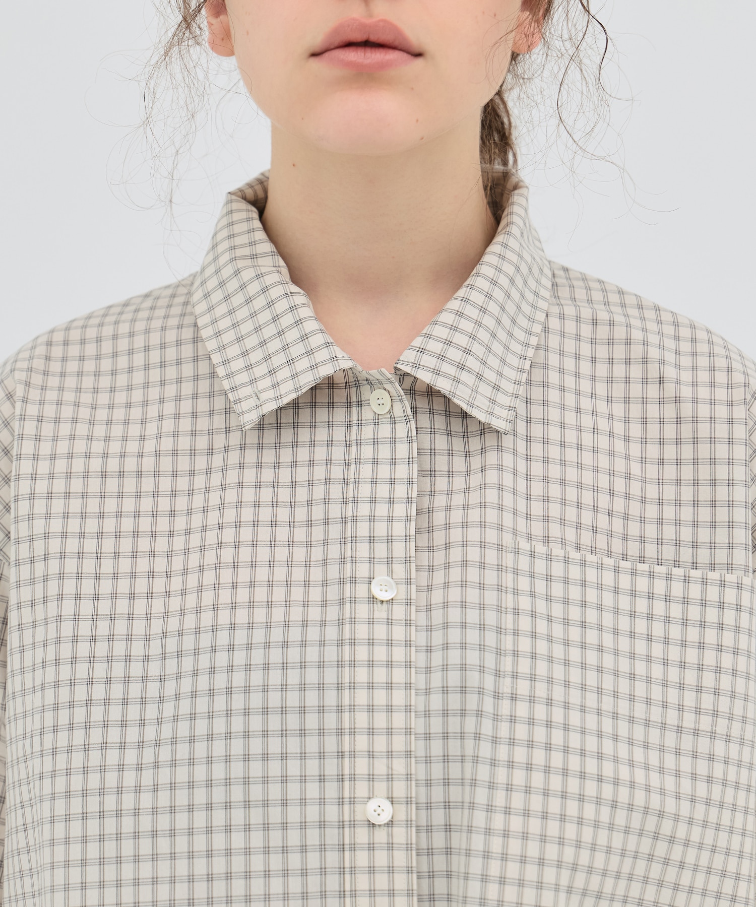 ミニチェックスタンドカラーシャツ