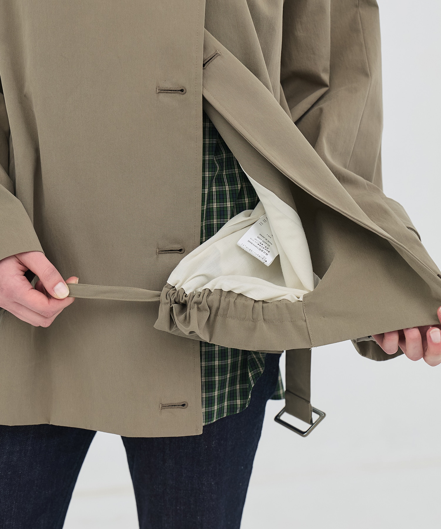 【再入荷】ファンネルネックショートトレンチコート