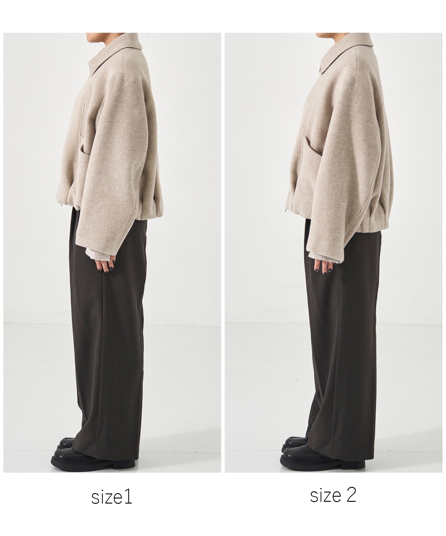 【再入荷】ウールジップタックショートコート