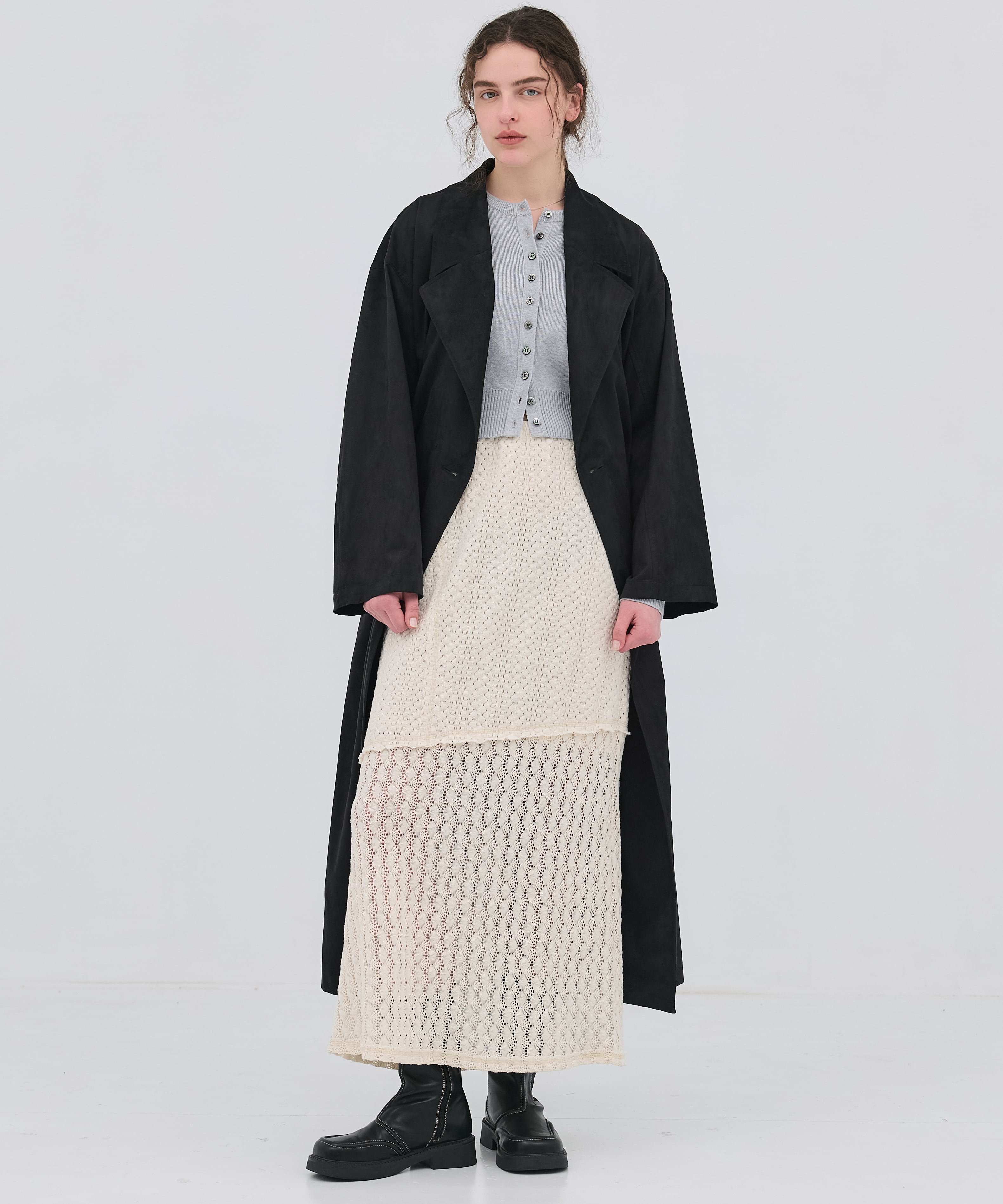 コットンシルククルーカーデ