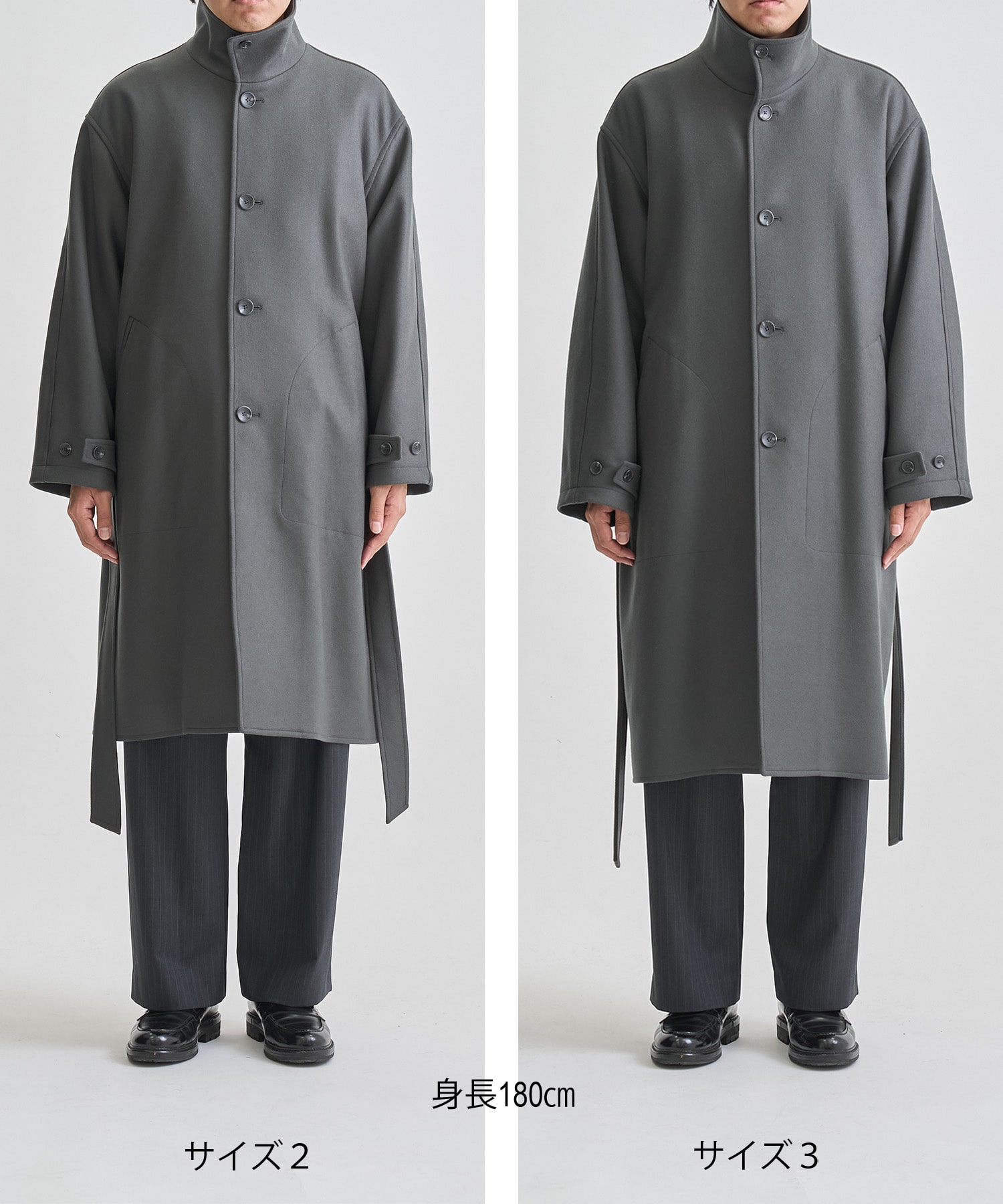 Super140sメルトンスタンドコート