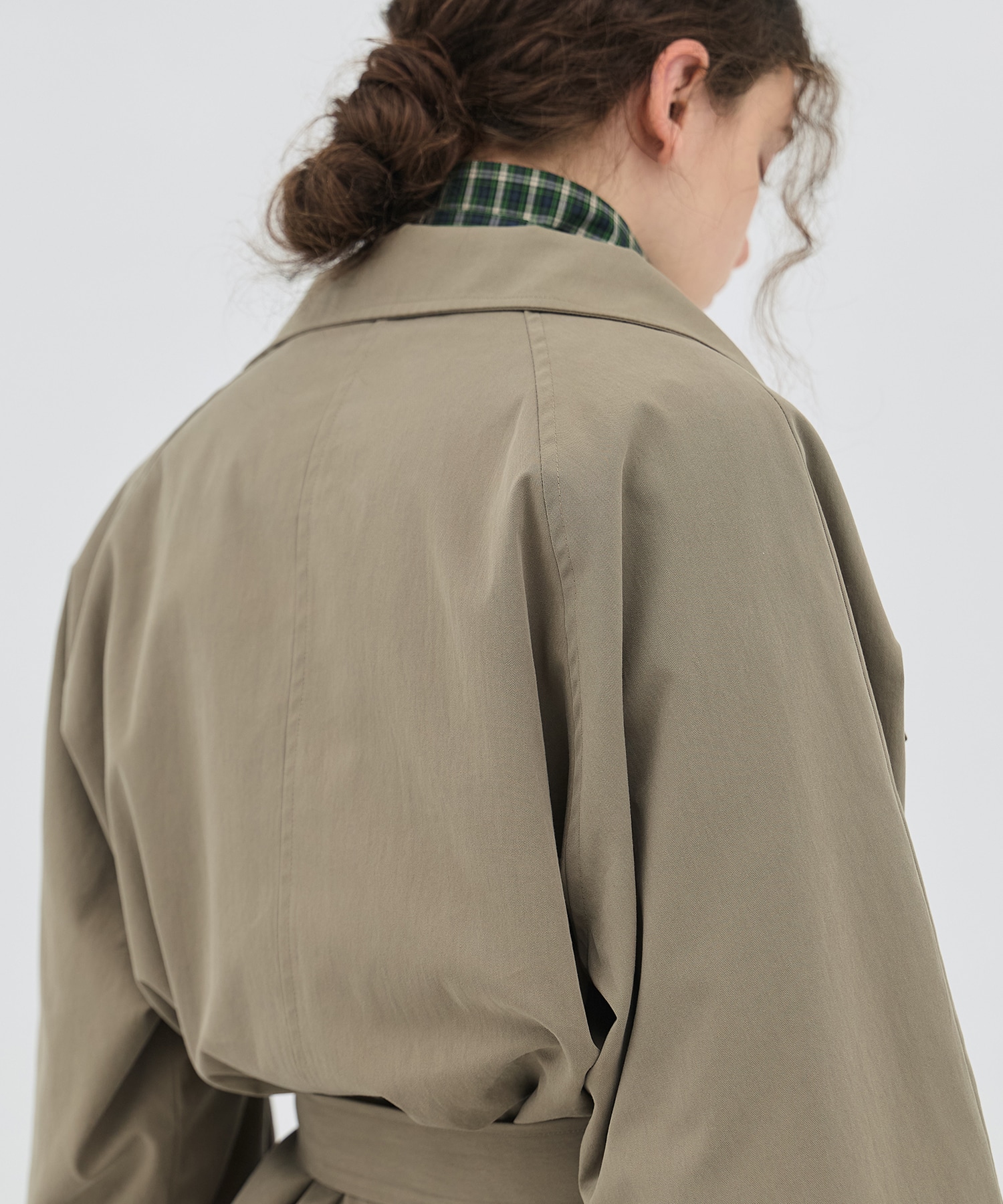 【再入荷】ファンネルネックショートトレンチコート