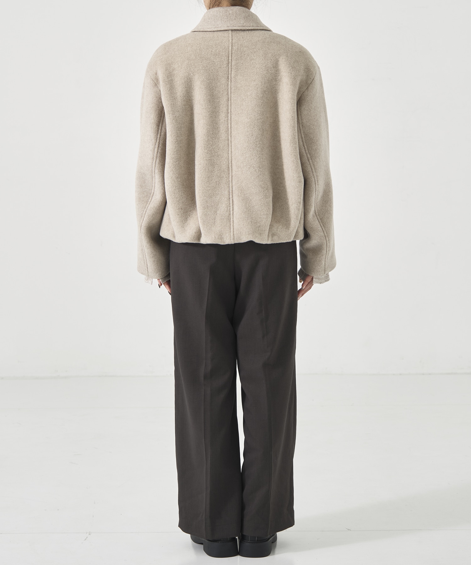 【再入荷】ウールジップタックショートコート