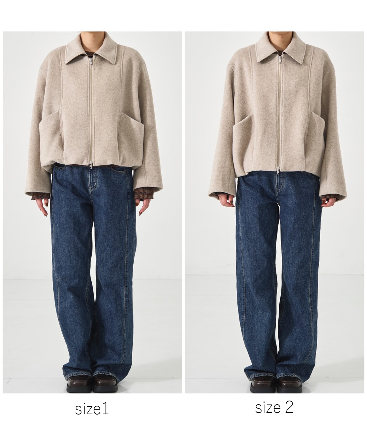 【再入荷】ウールジップタックショートコート