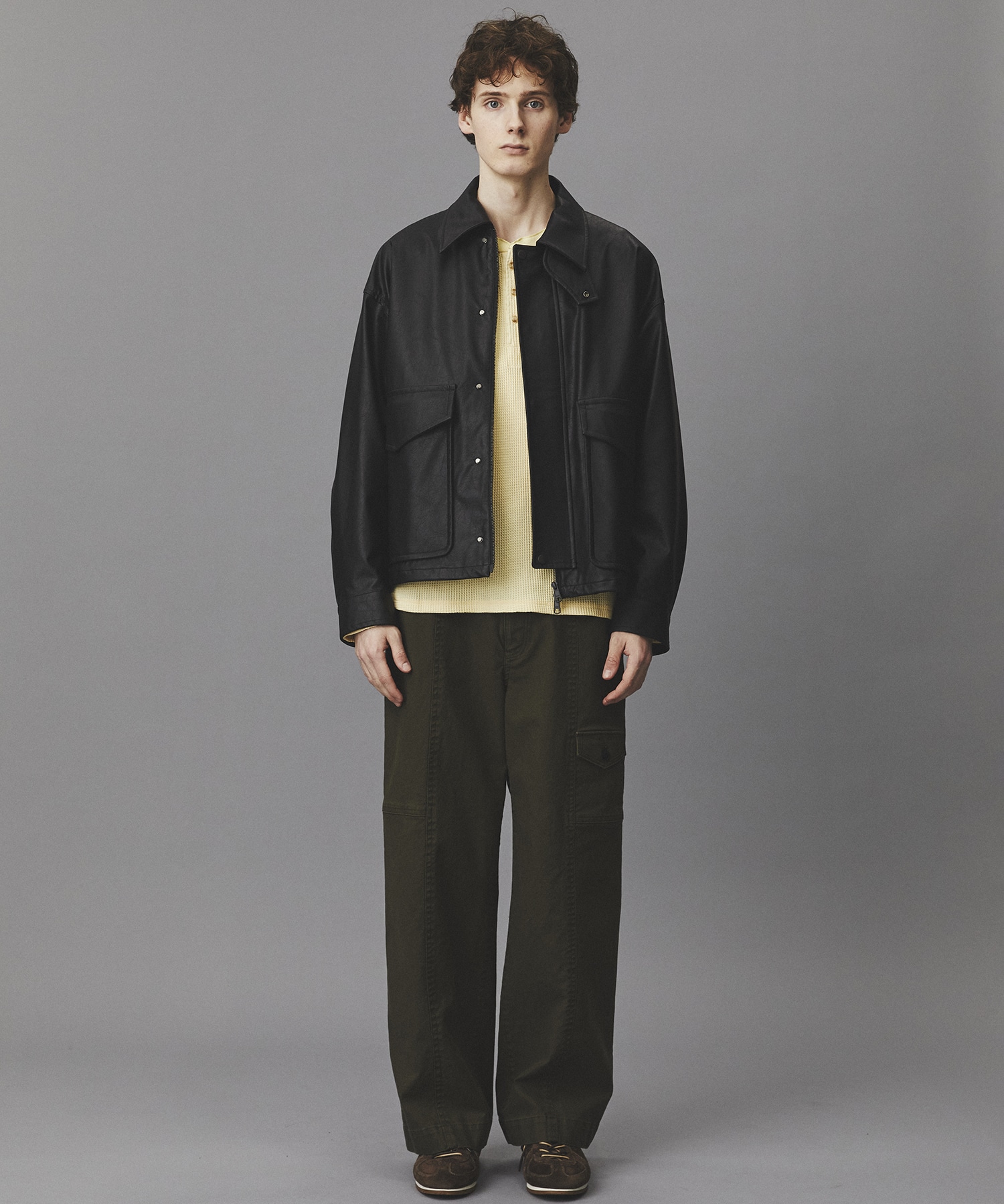 ヴィンテージフェイクレザーブルゾン