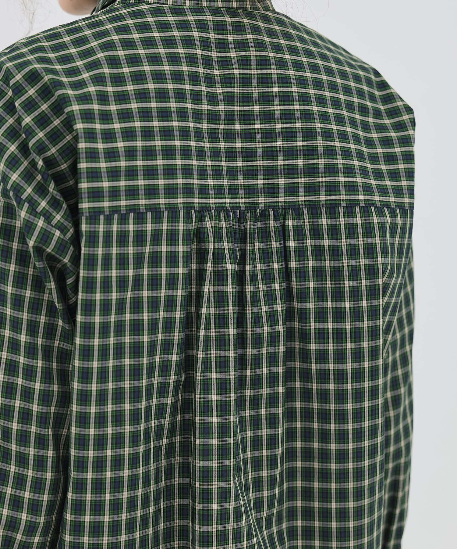 ミニチェックスタンドカラーシャツ