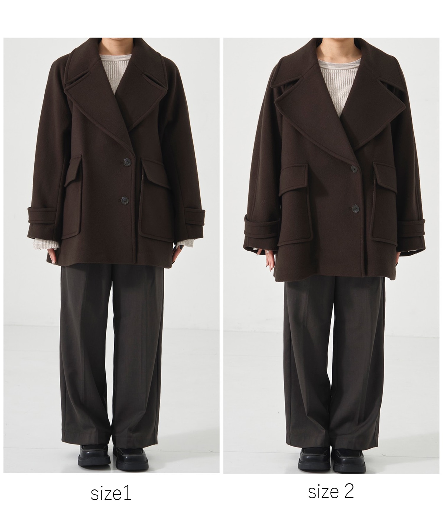 〈残りわずか〉ワイドラペルコート