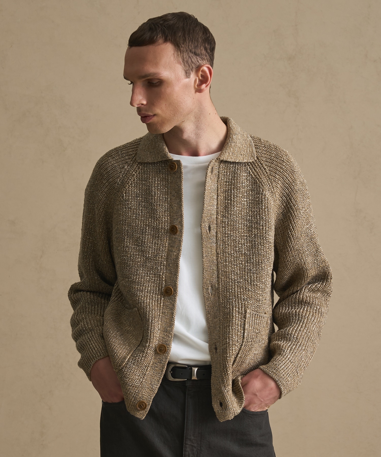 メランジポロカーディガン