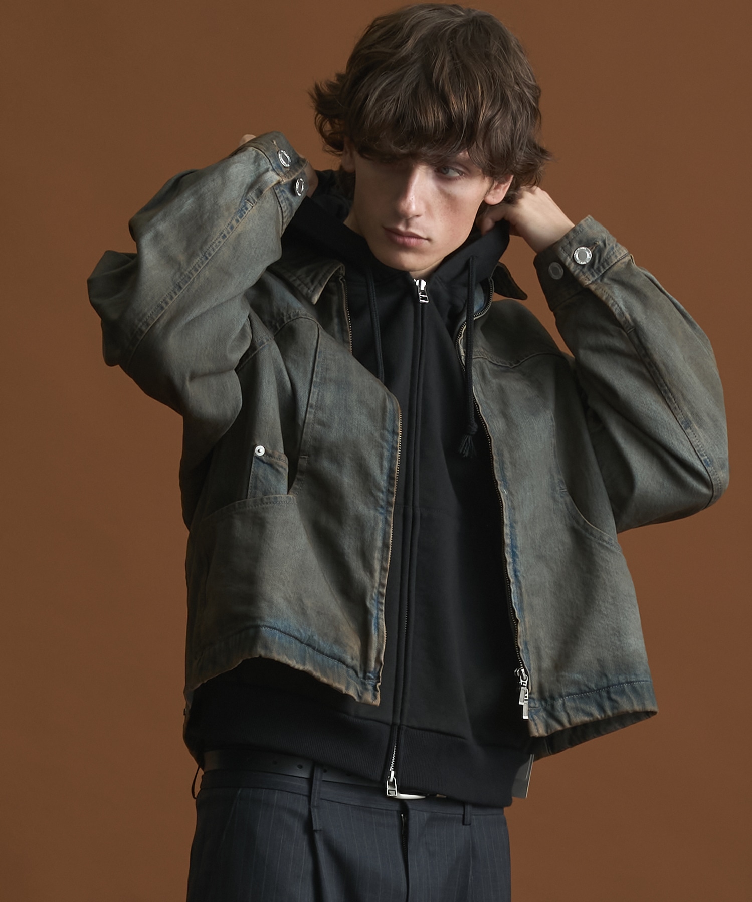 PUBLIC DENIM BLEACH BLOUSON