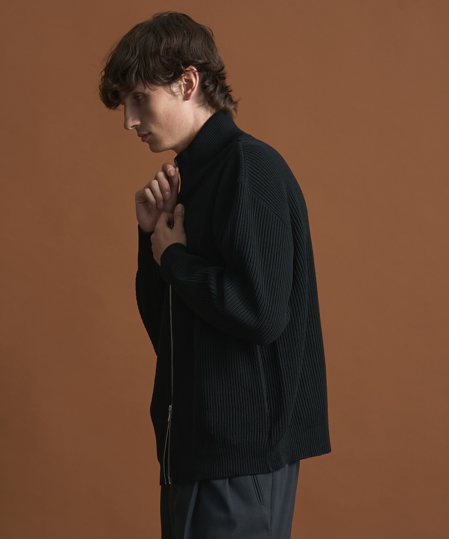 パブリックトウキョウ　バウンドウールドライバーズニット　ブラック バウンドウールドライバーズニット（ニット/セーター）｜PUBLIC TOKYO