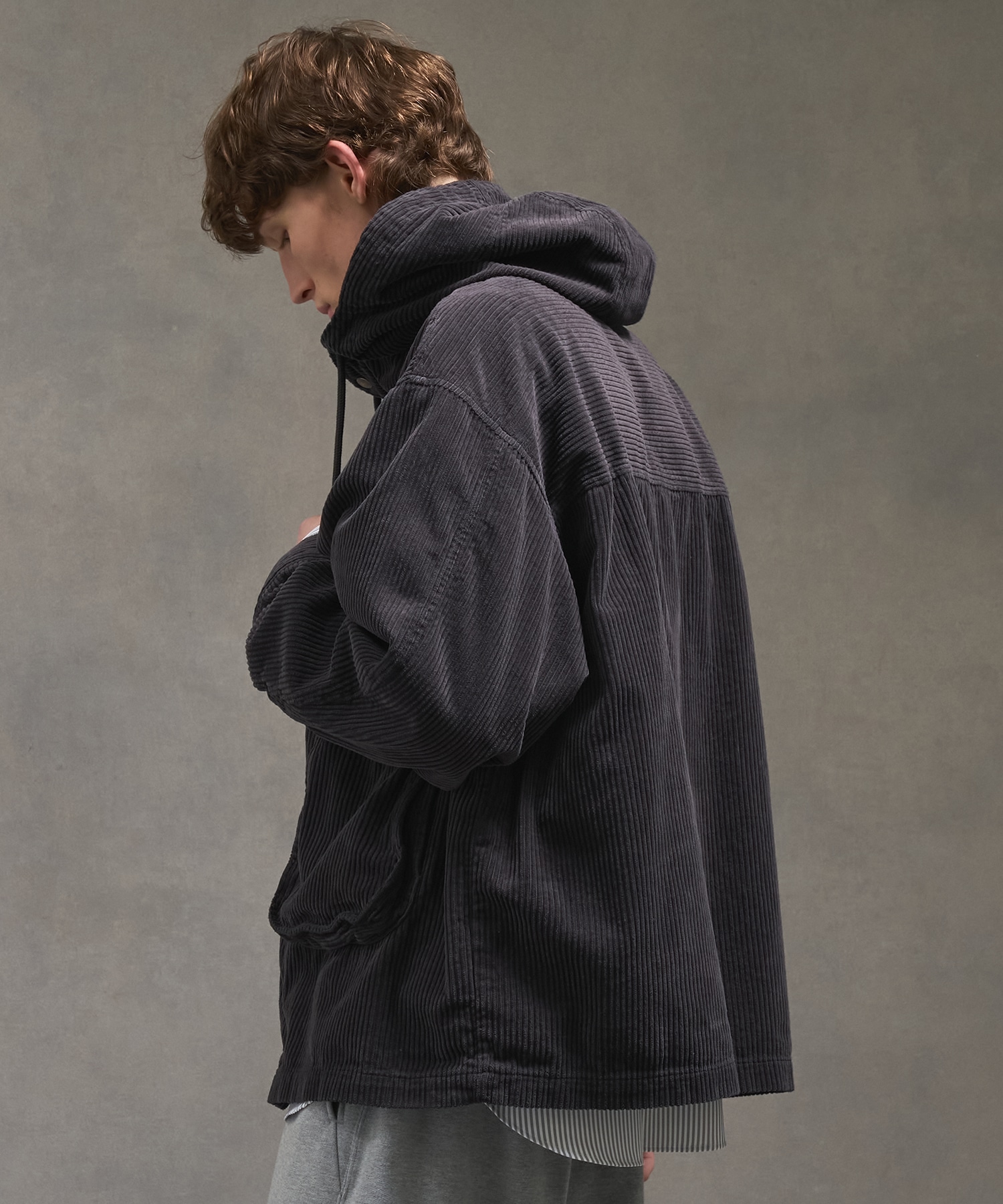 ガーメントダイコーデュロイフードブルゾン