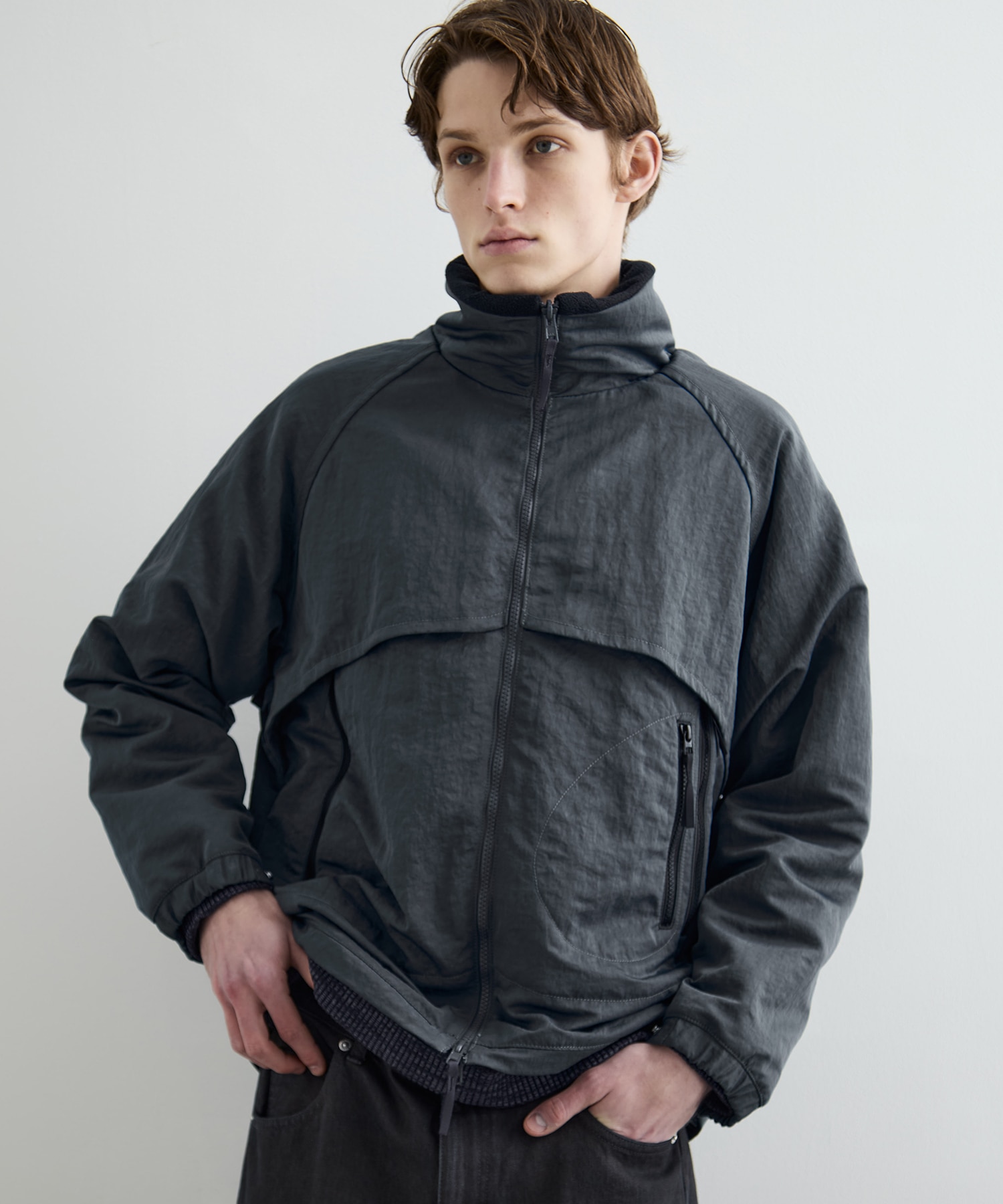 リバーシブルナイロンフリースBL