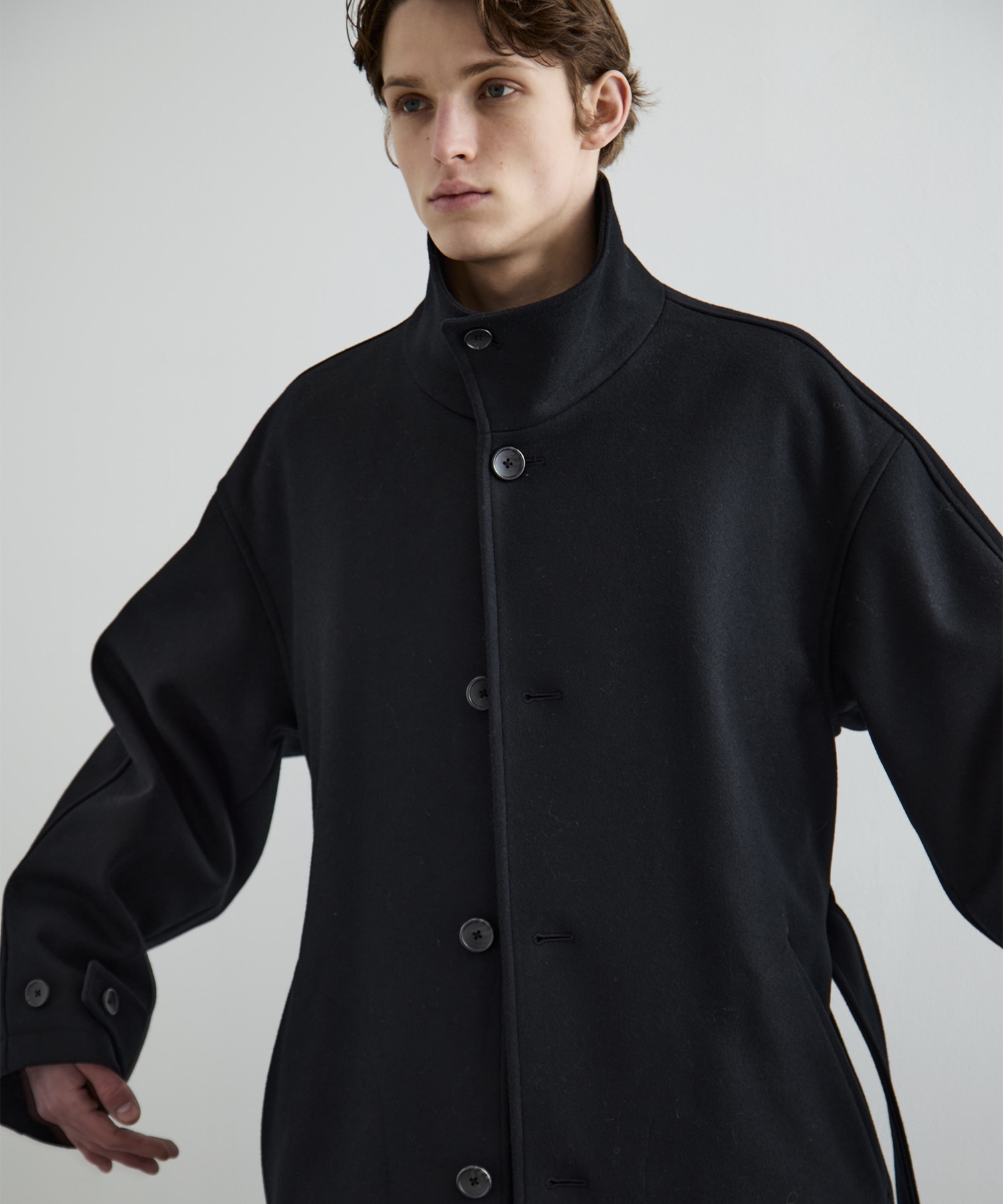 Super140sメルトンスタンドコート