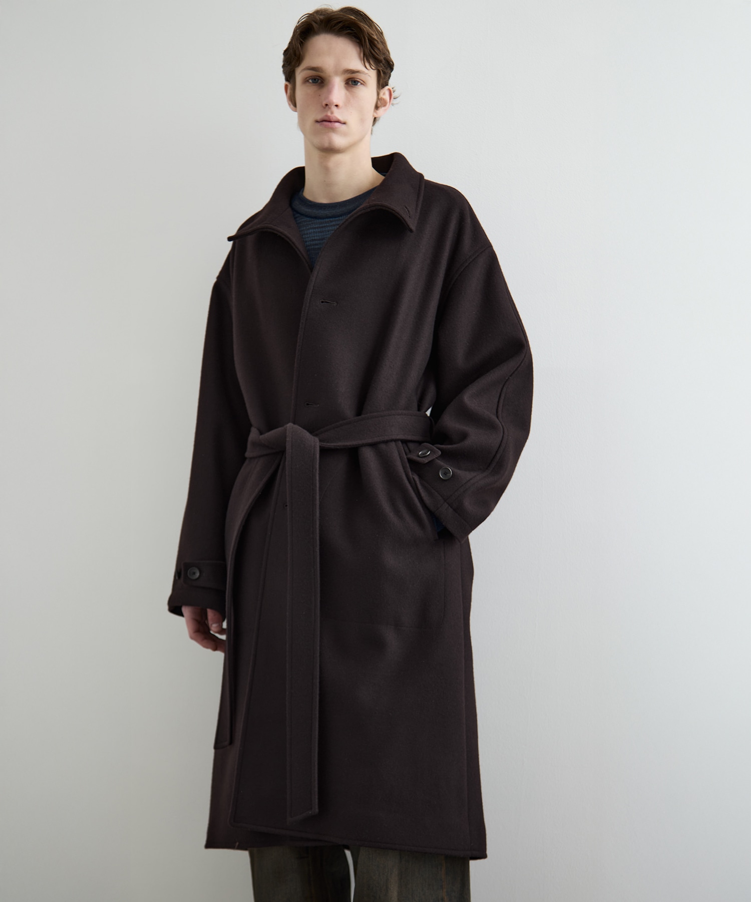 Super140sメルトンスタンドコート