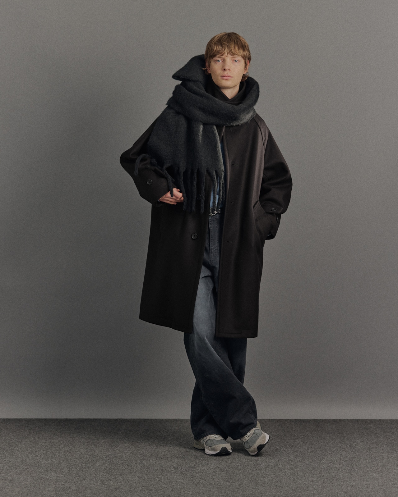 Super140s メルトンオーバーサイズバルカラーコート