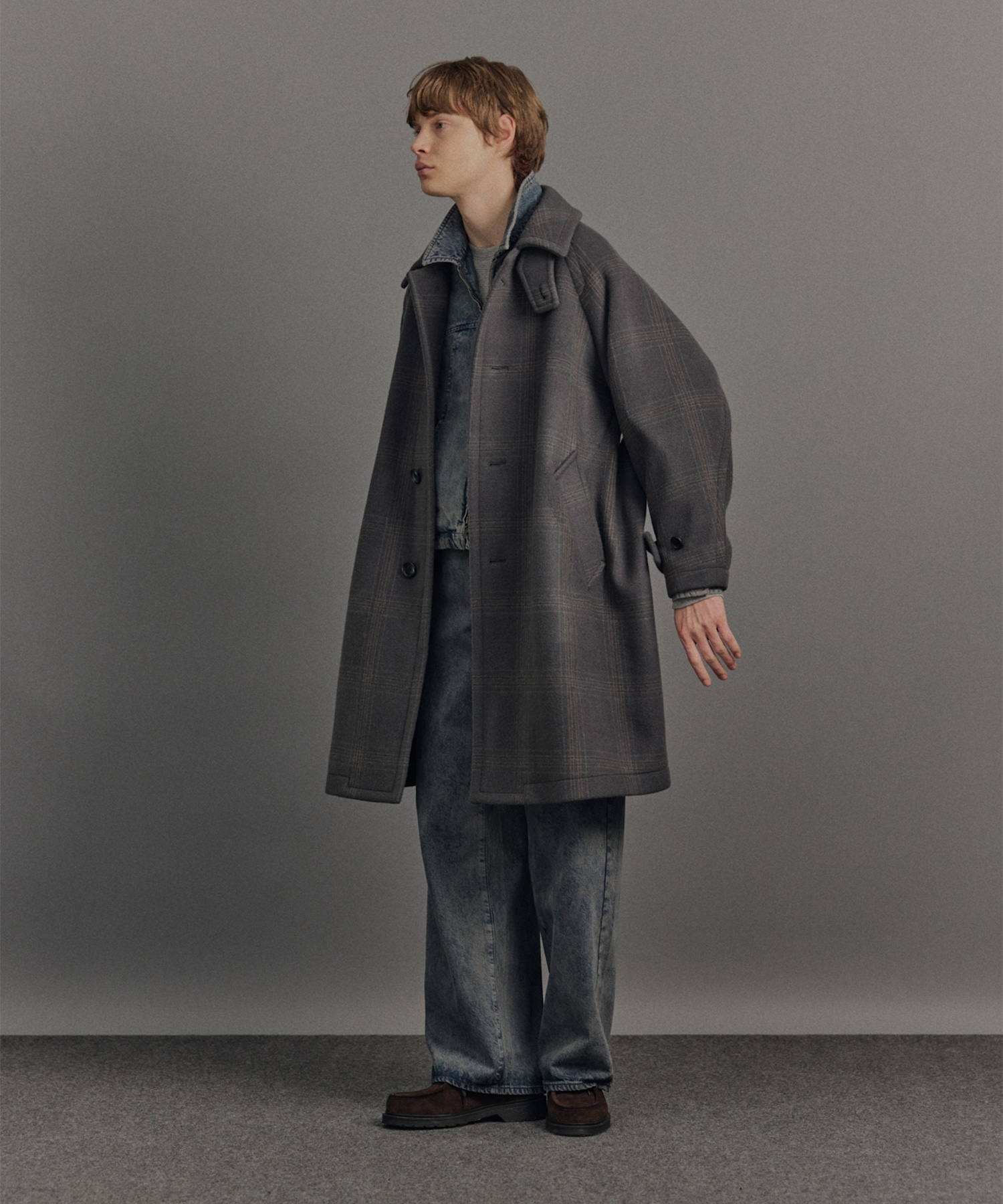 Super140s メルトンオーバーサイズバルカラーコート