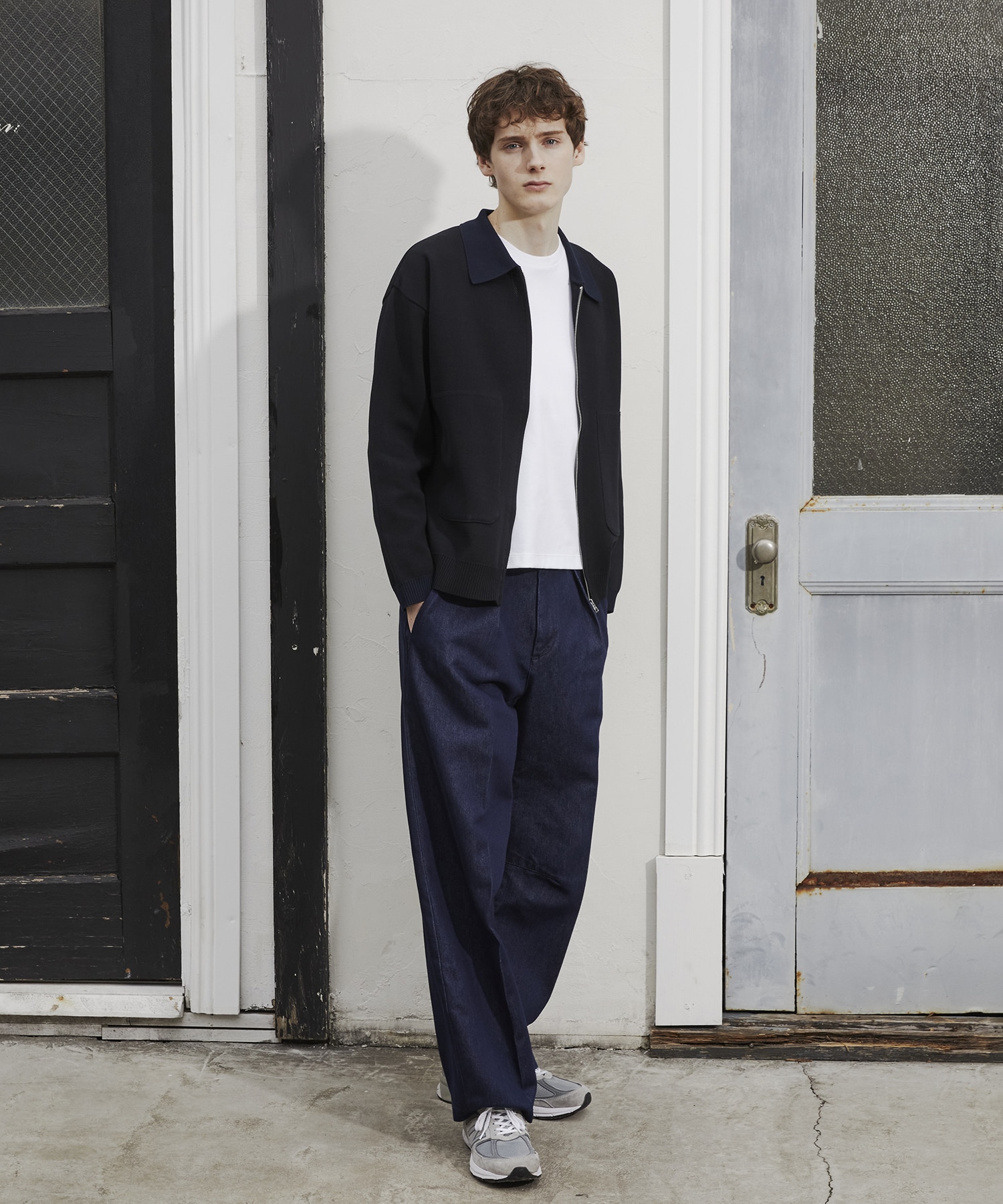 ジップビッグポケットポロカーデ