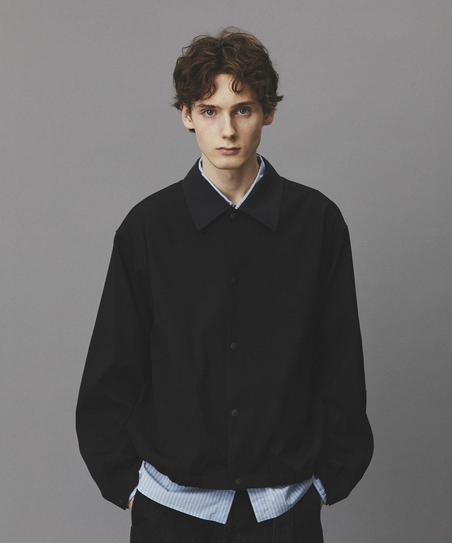 ブラッシュドカラーオーバーコーチブルゾン