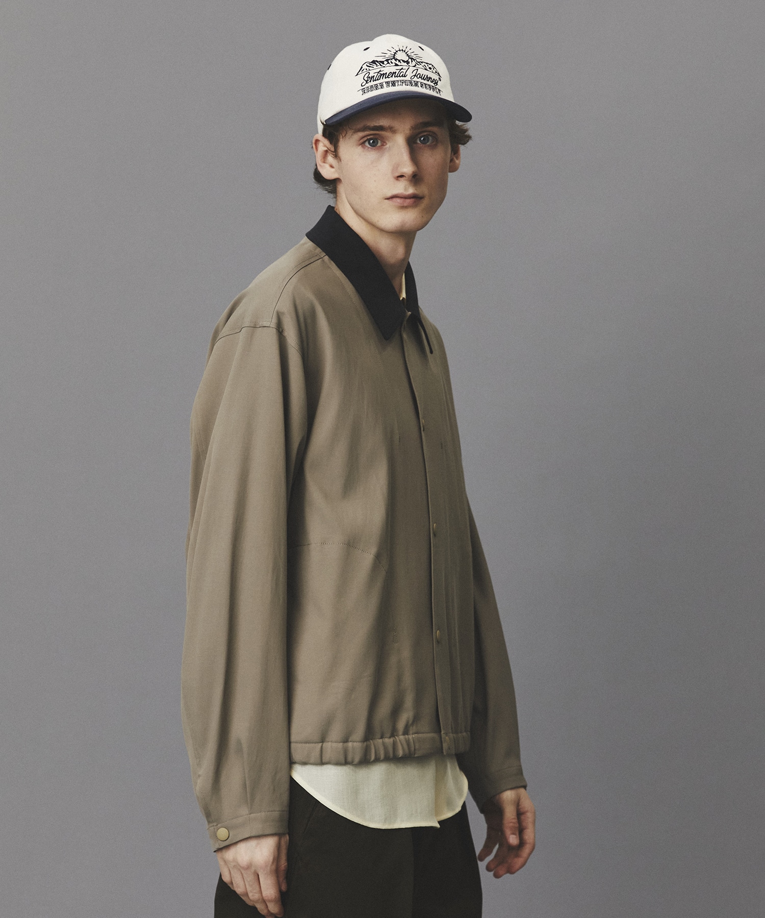 ブラッシュドカラーオーバーコーチブルゾン