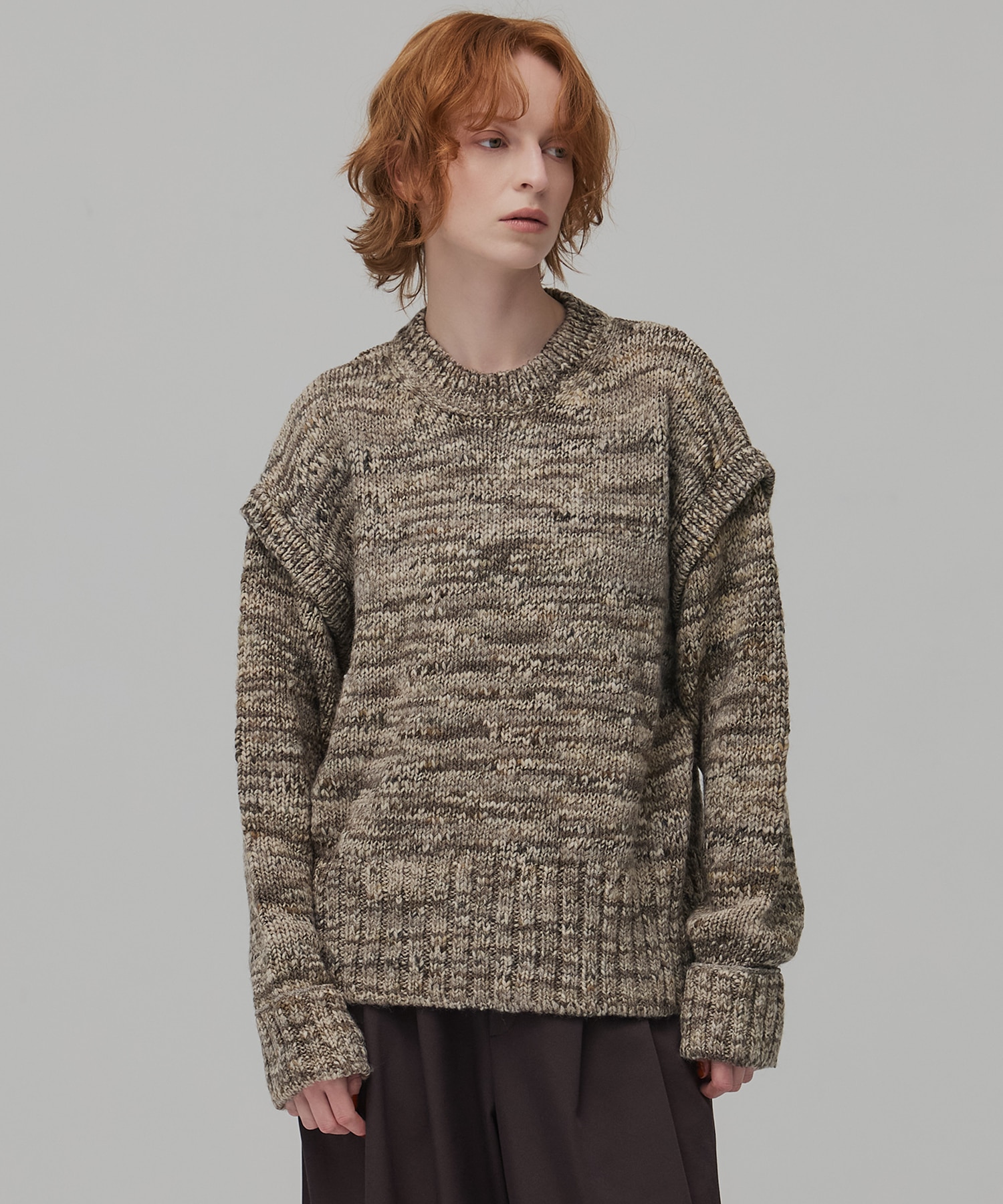 ロービングミックスカラーニット