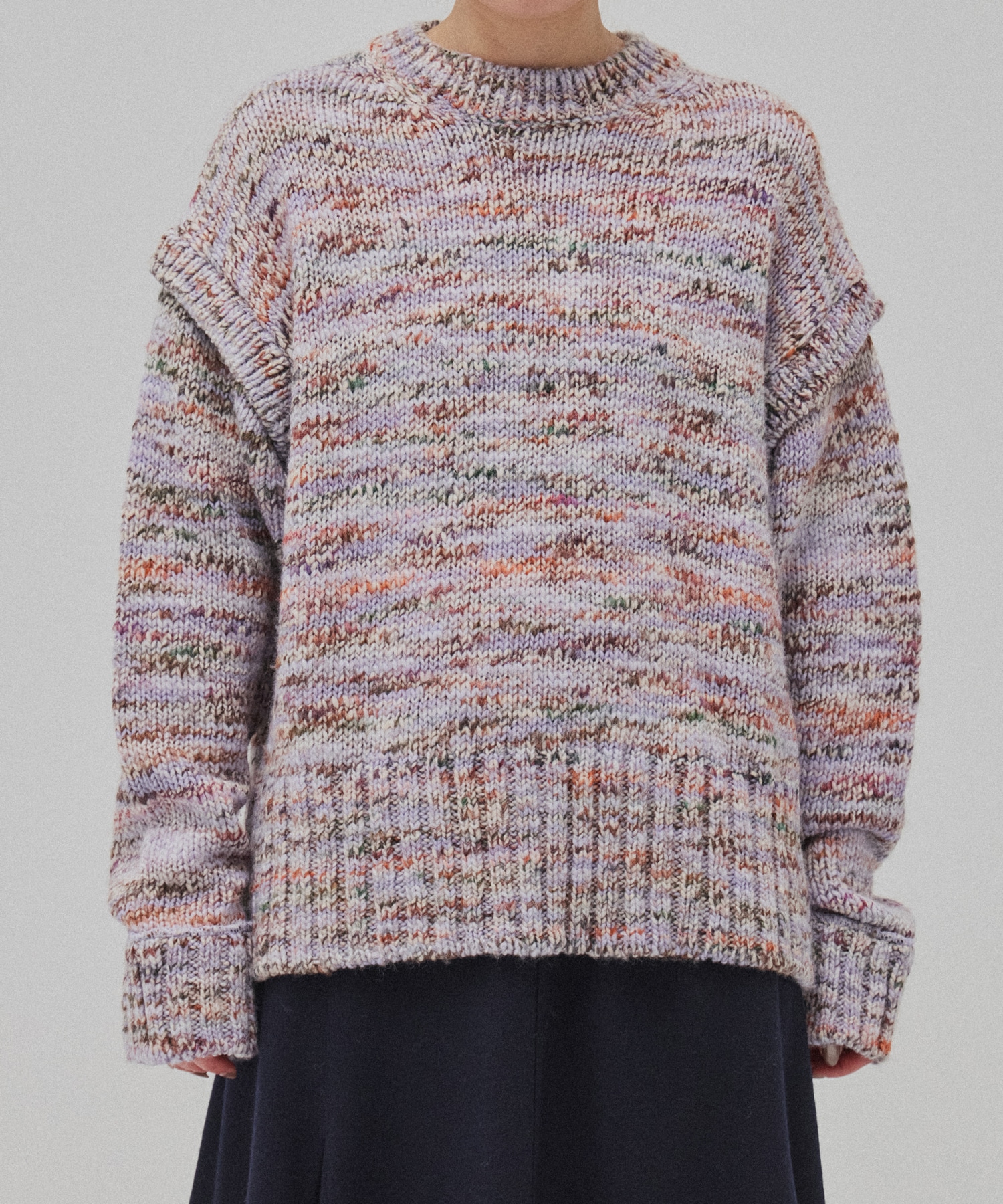 ロービングミックスカラーニット