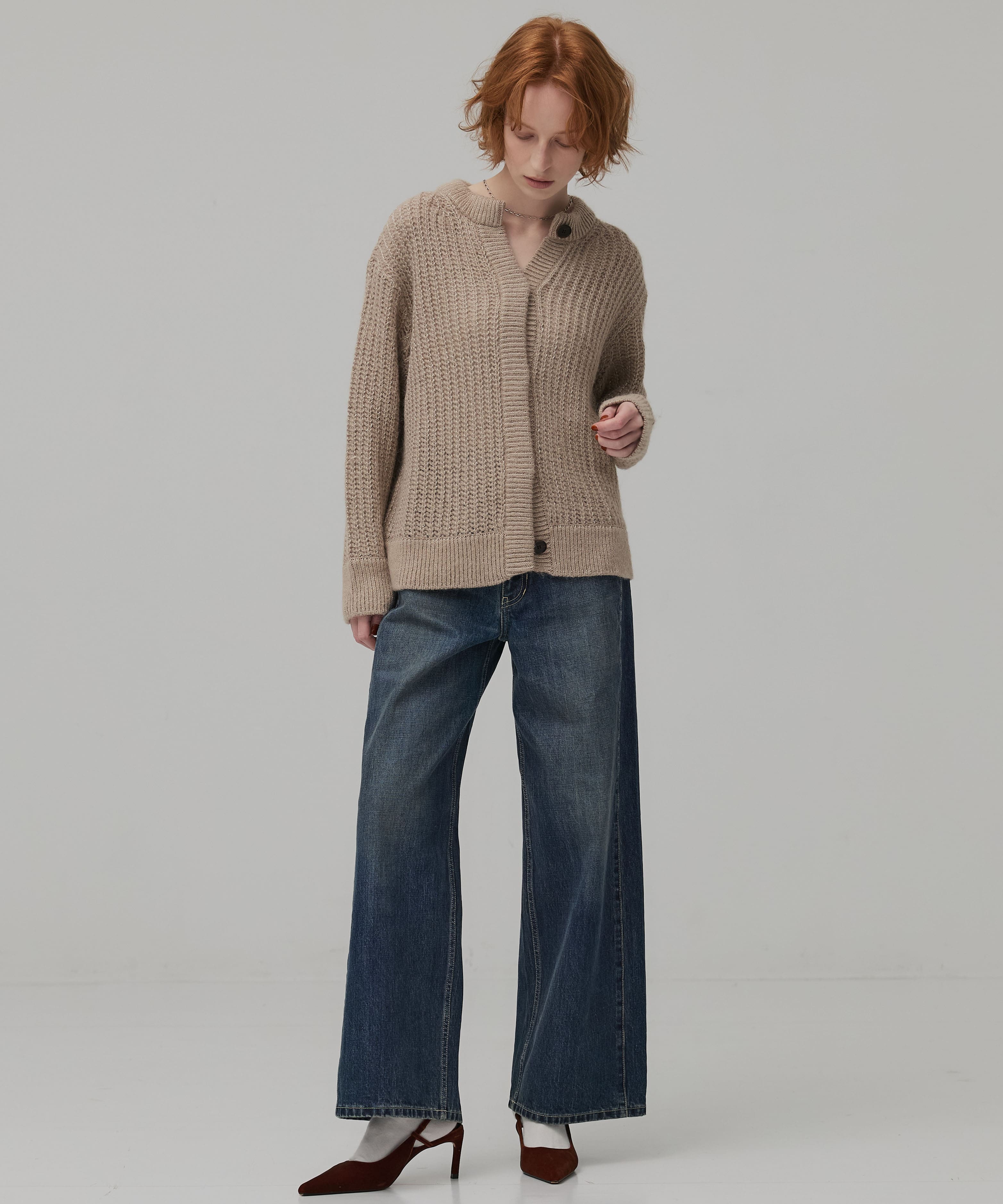 グリッターヘアリーニットカーディガン