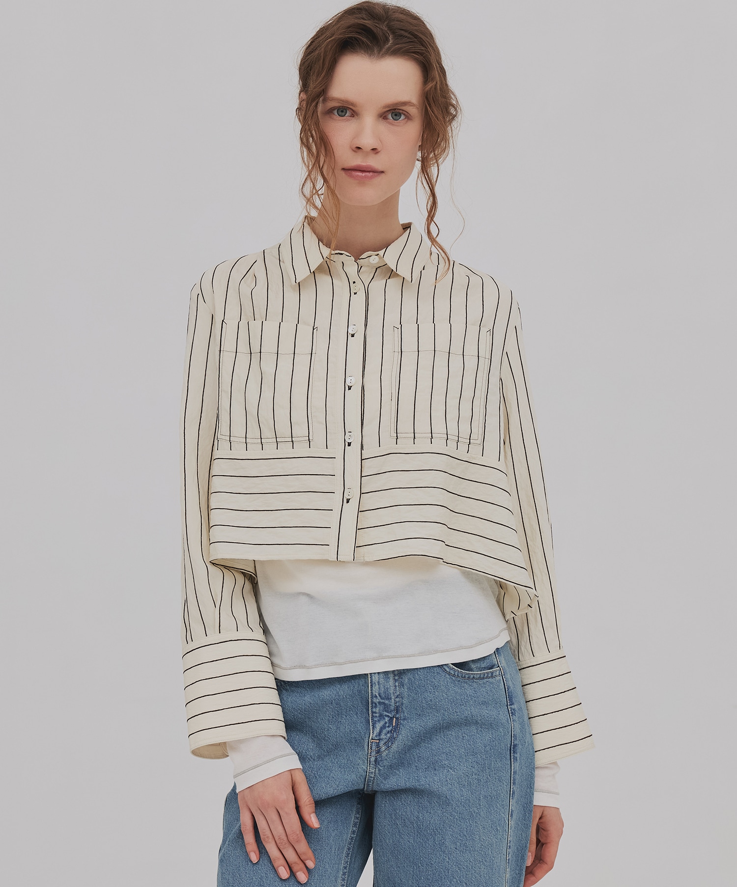 ダブルポケットレーヨンショートシャツ