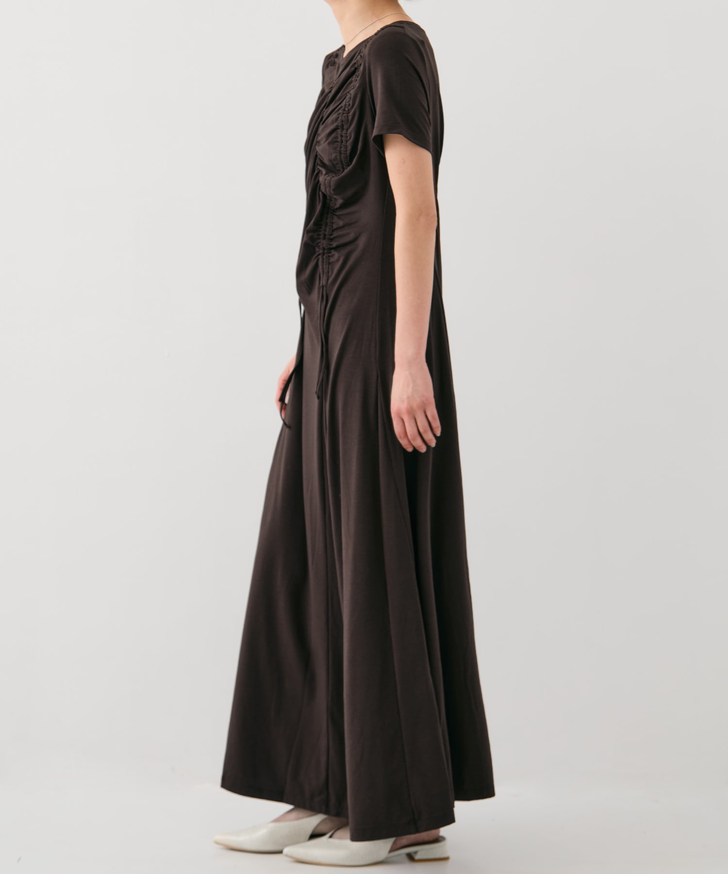 ギャザードレープカットソーワンピ