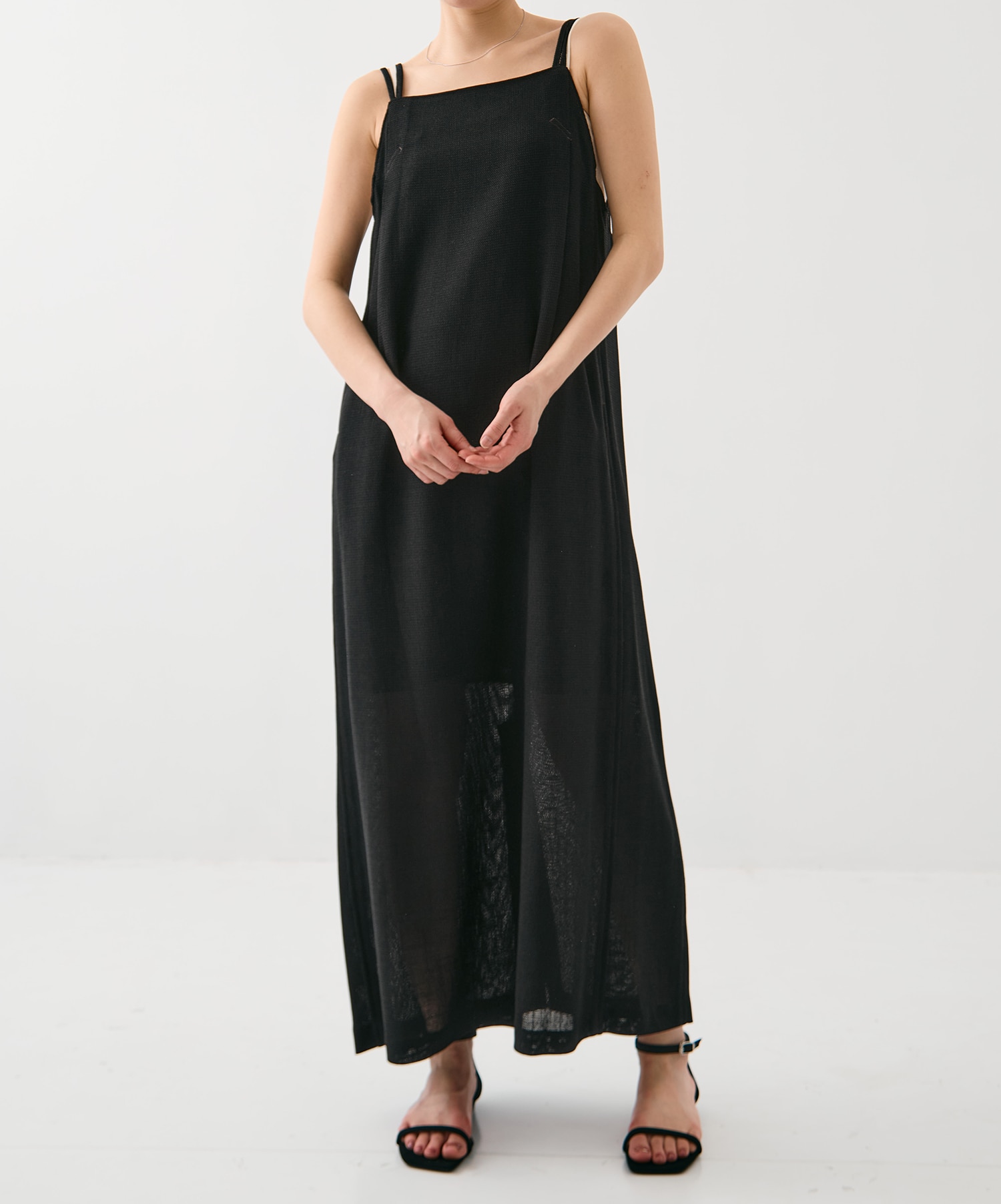 カラミメッシュキャミワンピ