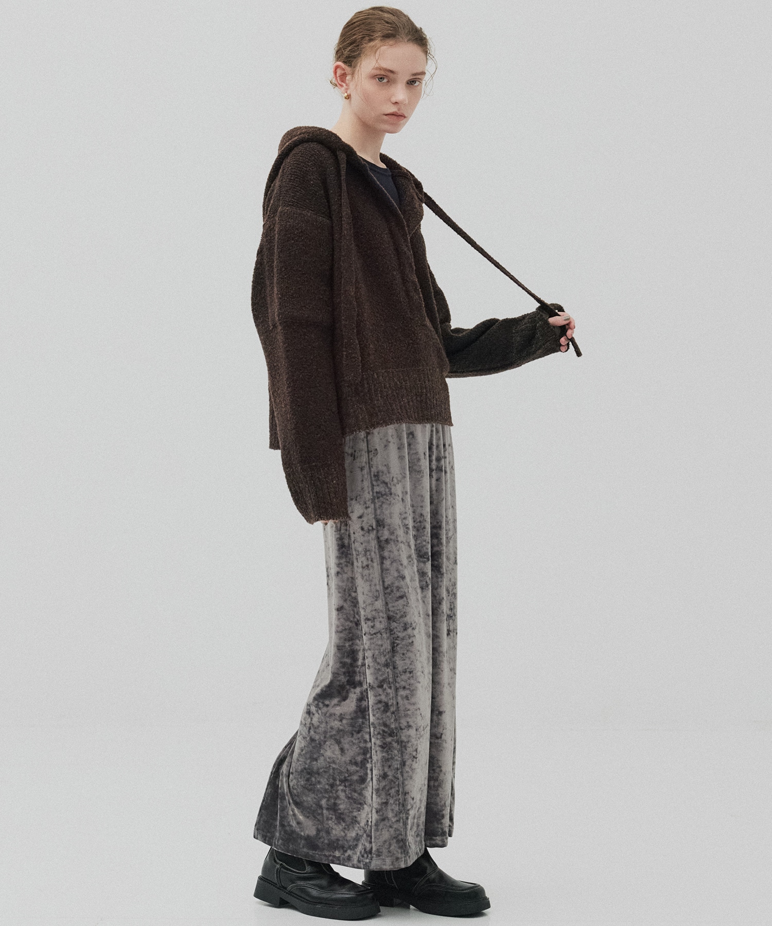 ルーズニットフーディ