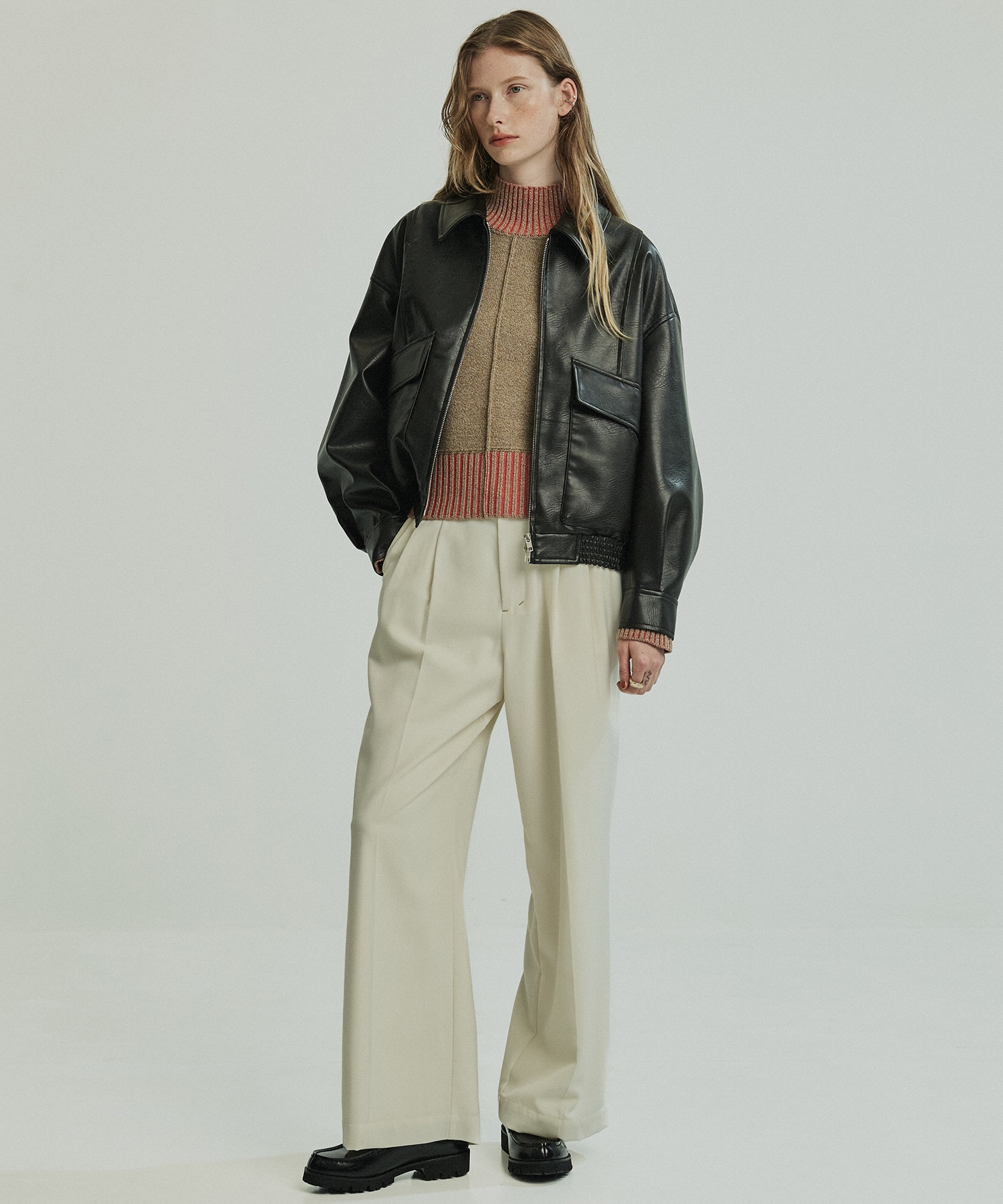 フローヨークレザーブルゾン