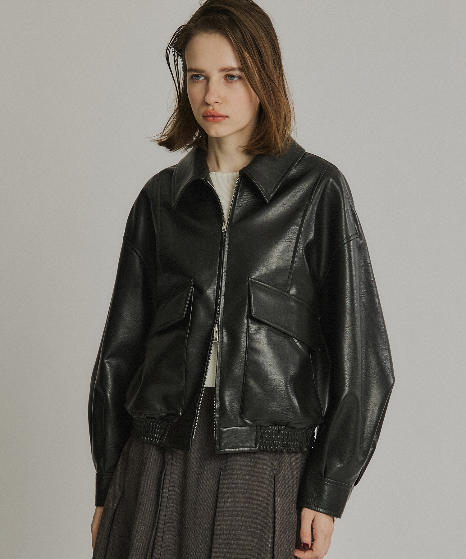 【再入荷】フローヨークレザーブルゾン