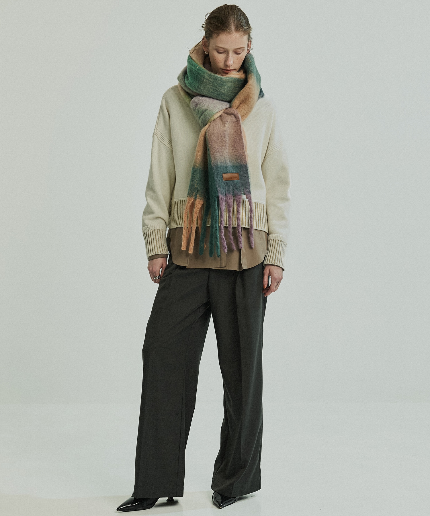 ヘアリーフリンジマフラー