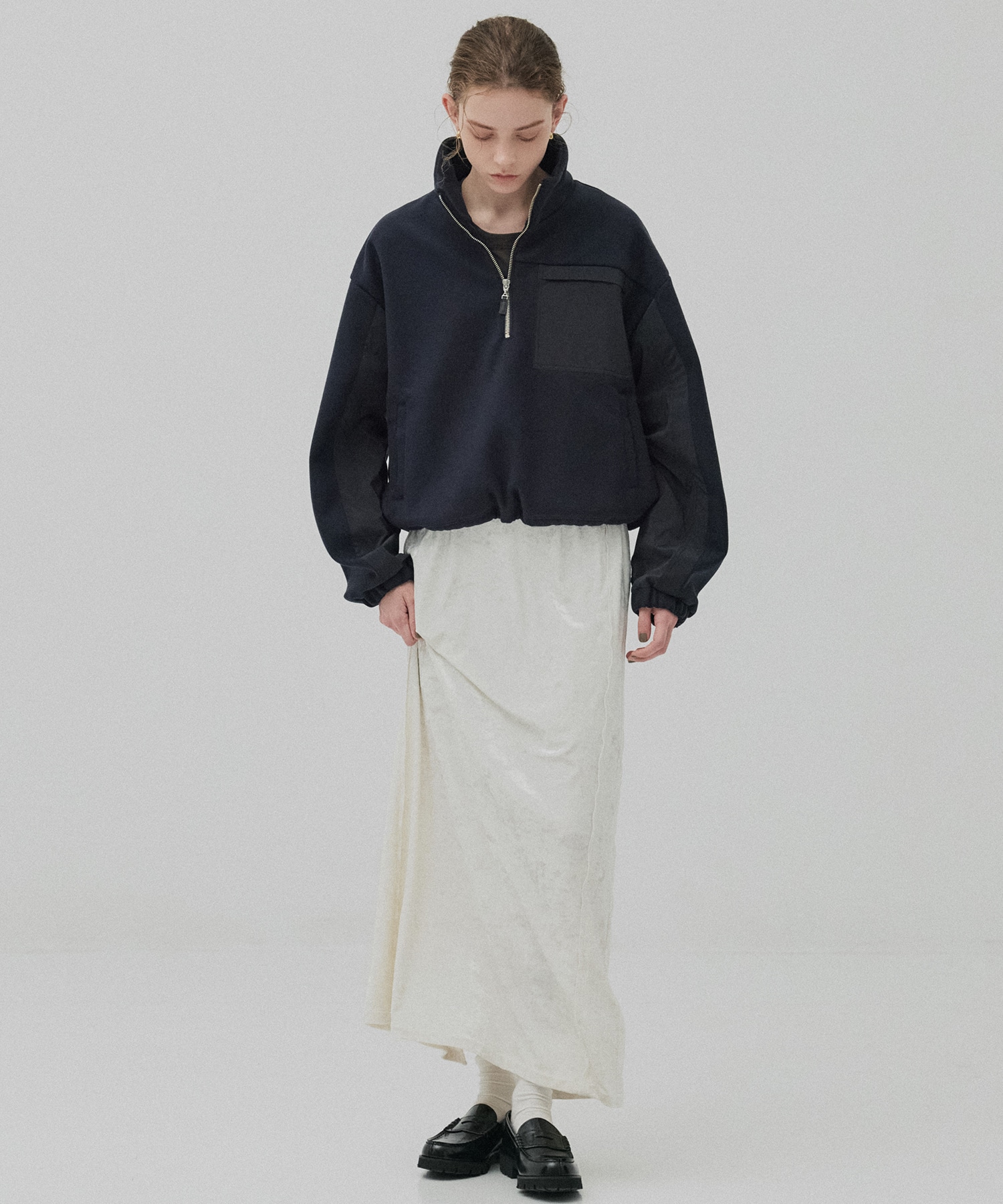 コンビハーフジッププルオーバー