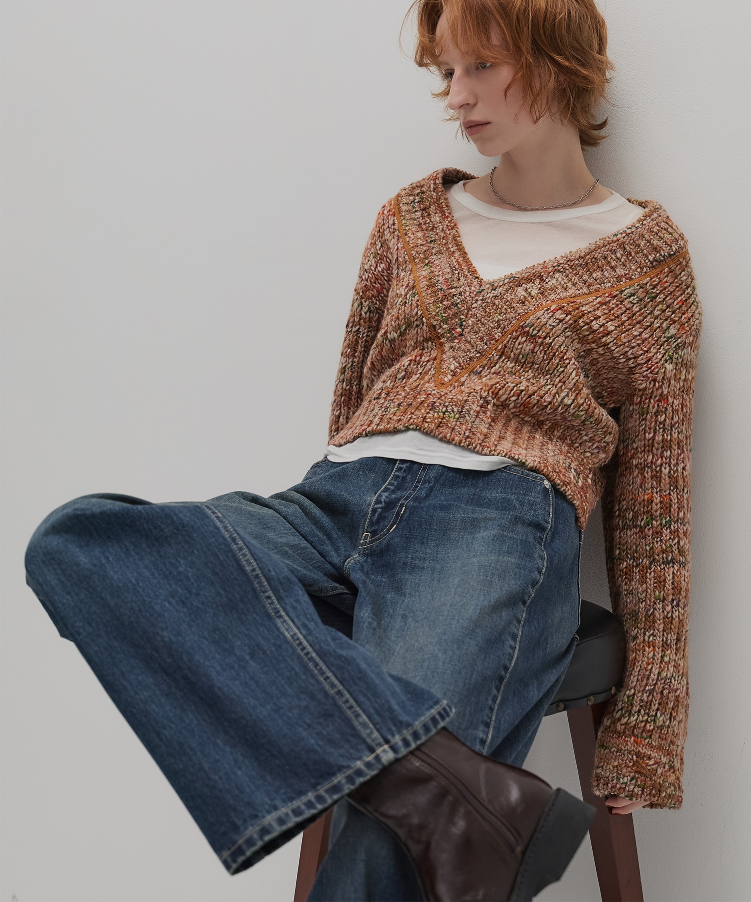 ラインストレートデニム