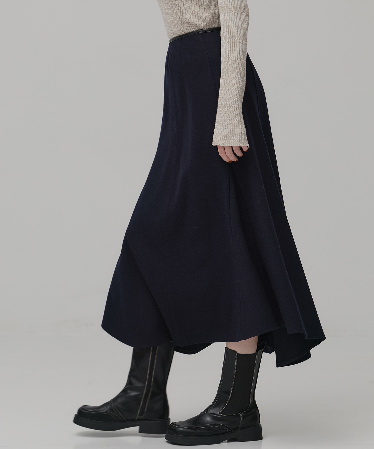 ウールジャージフレアスカート
