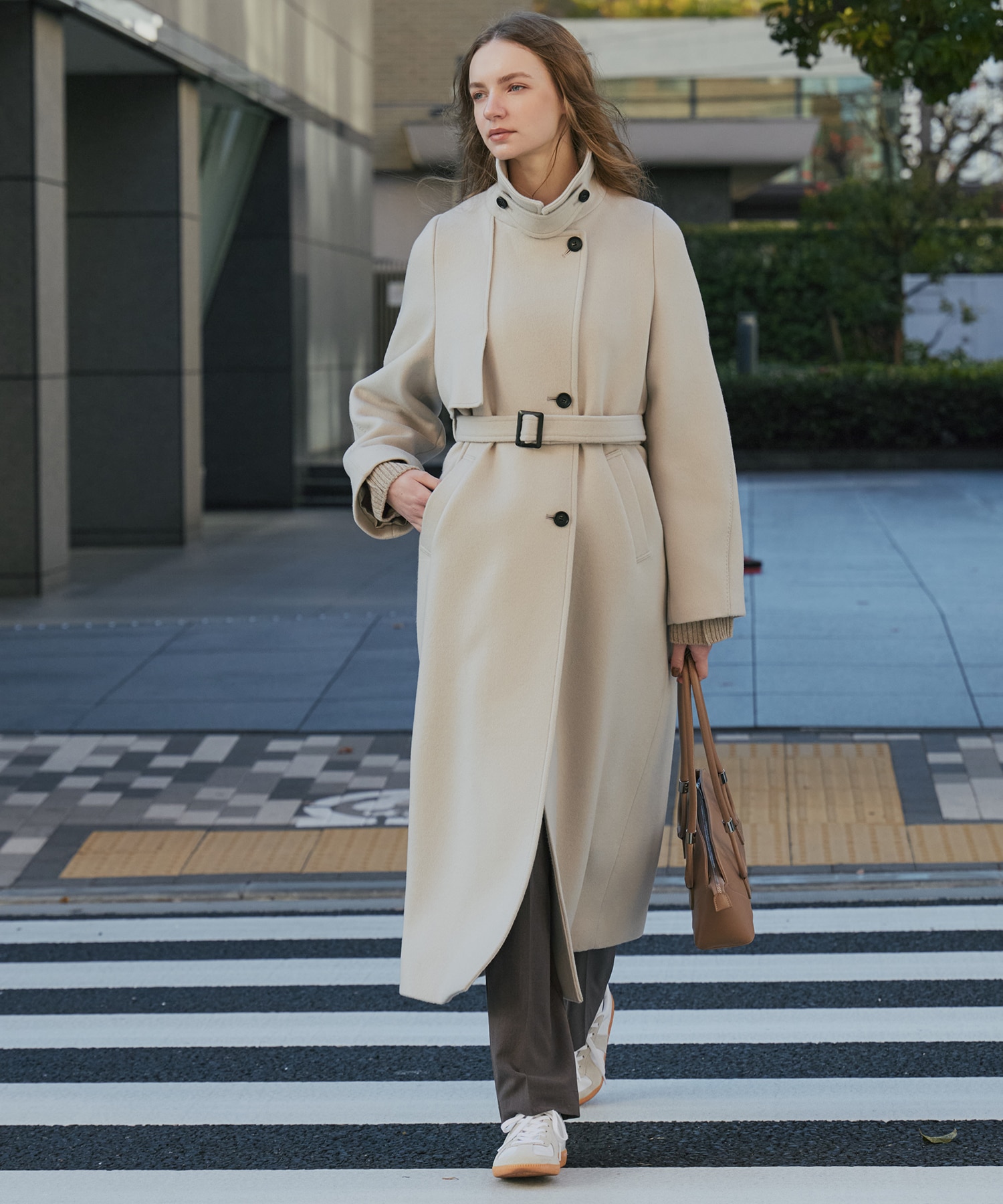 SUPER140アシメオーバーヨークコート