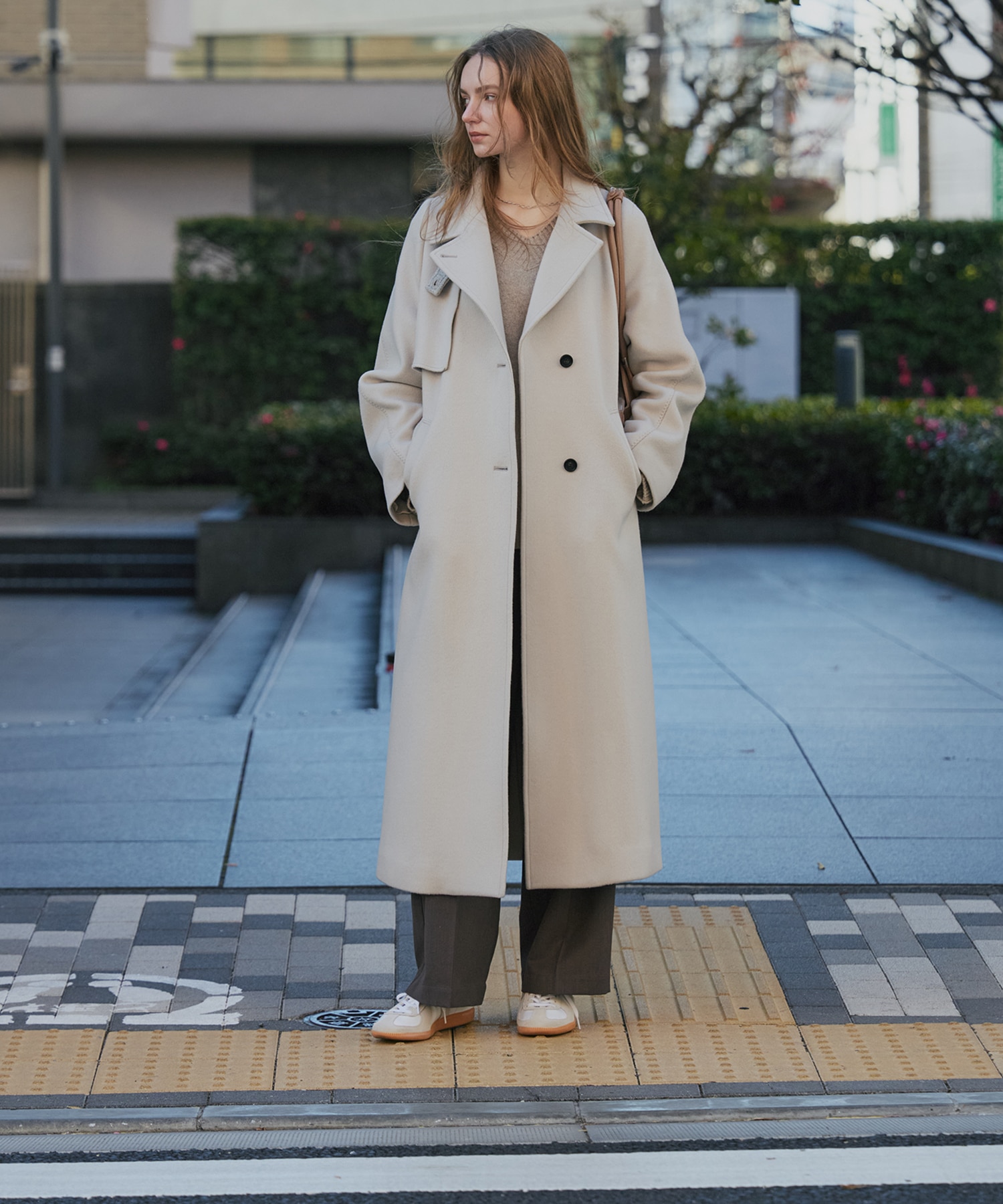 SUPER140アシメオーバーヨークコート