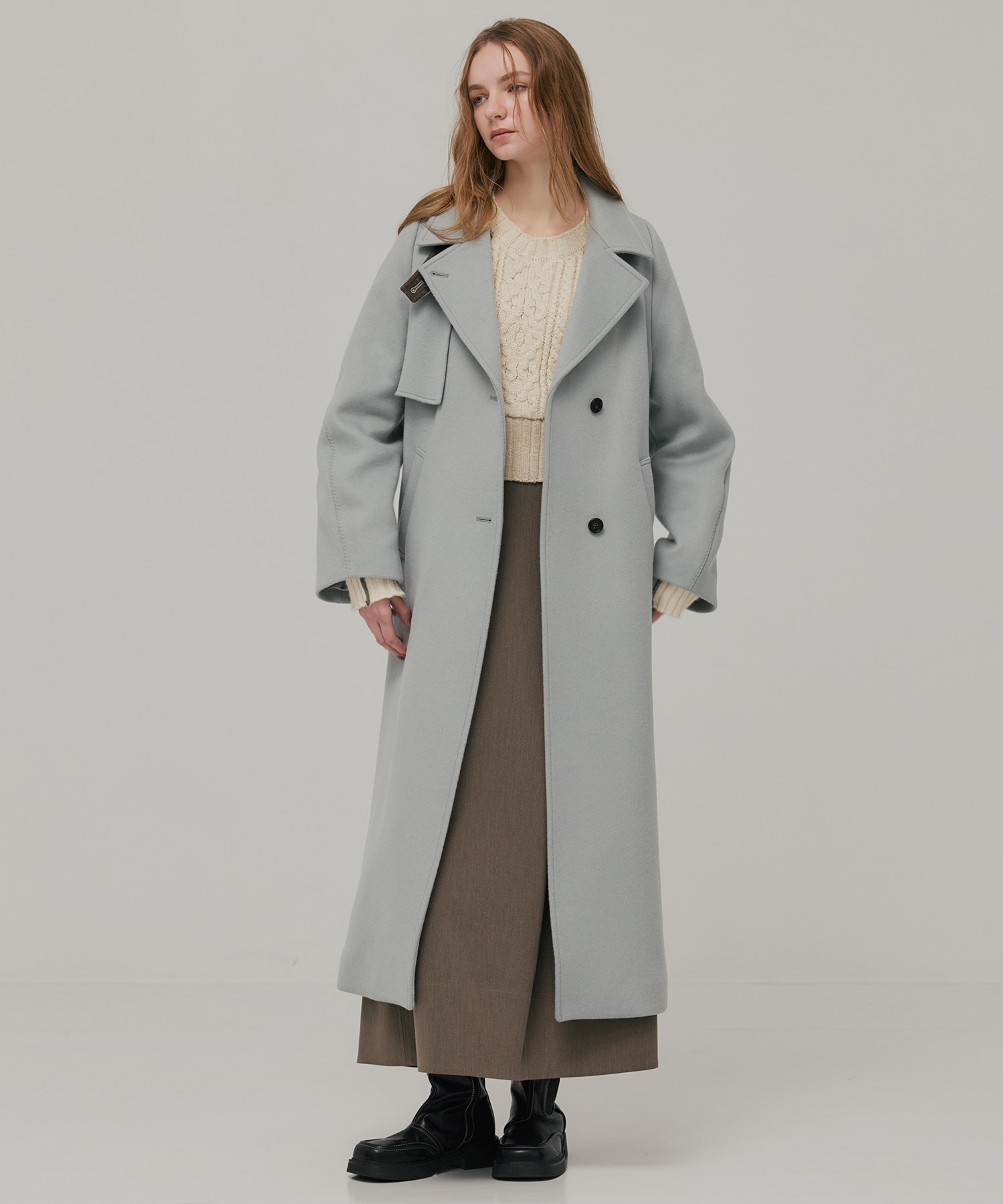 SUPER140アシメオーバーヨークコート