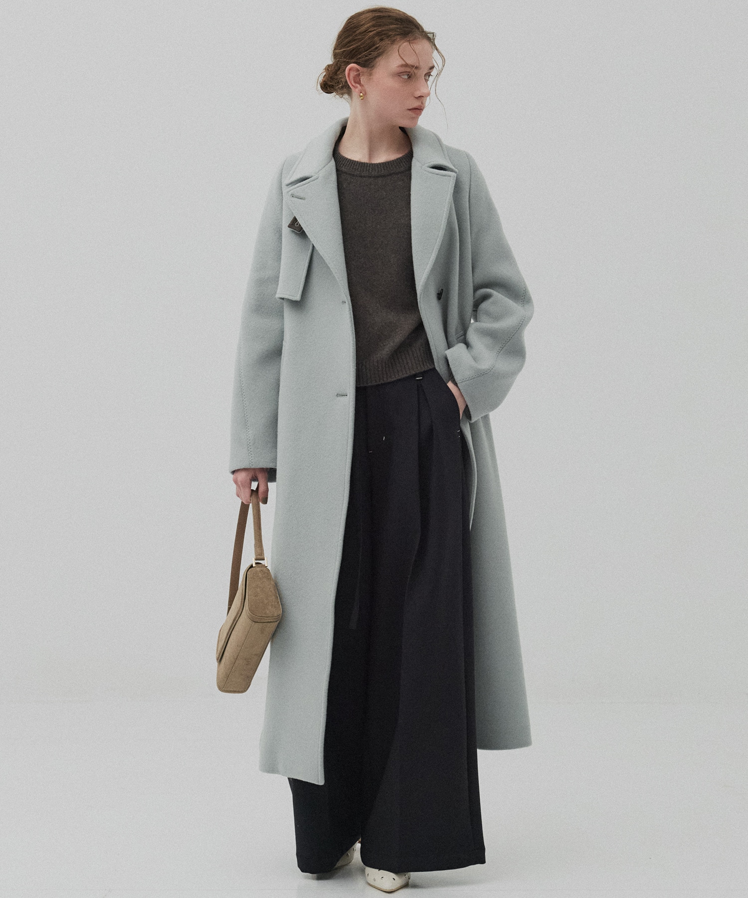 SUPER140アシメオーバーヨークコート