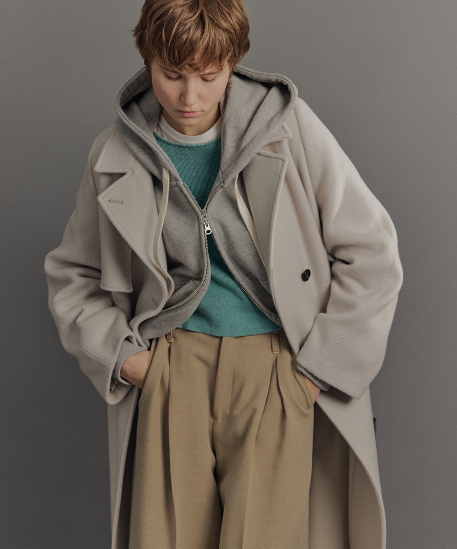 SUPER140アシメオーバーヨークコート