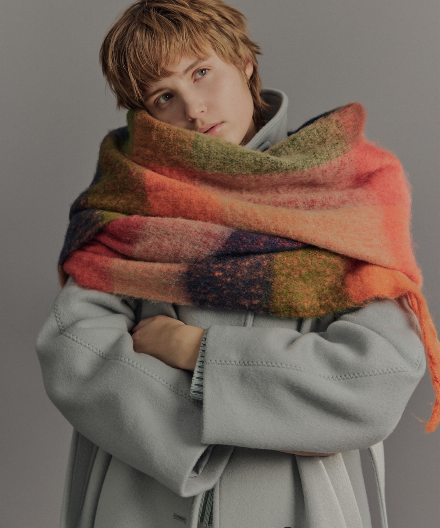 SUPER140アシメオーバーヨークコート