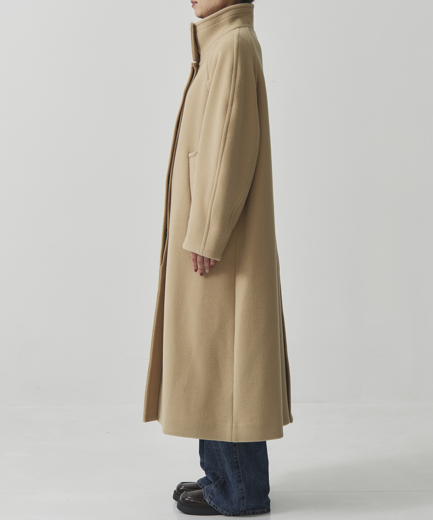 SUPER140スタンドカラーコート