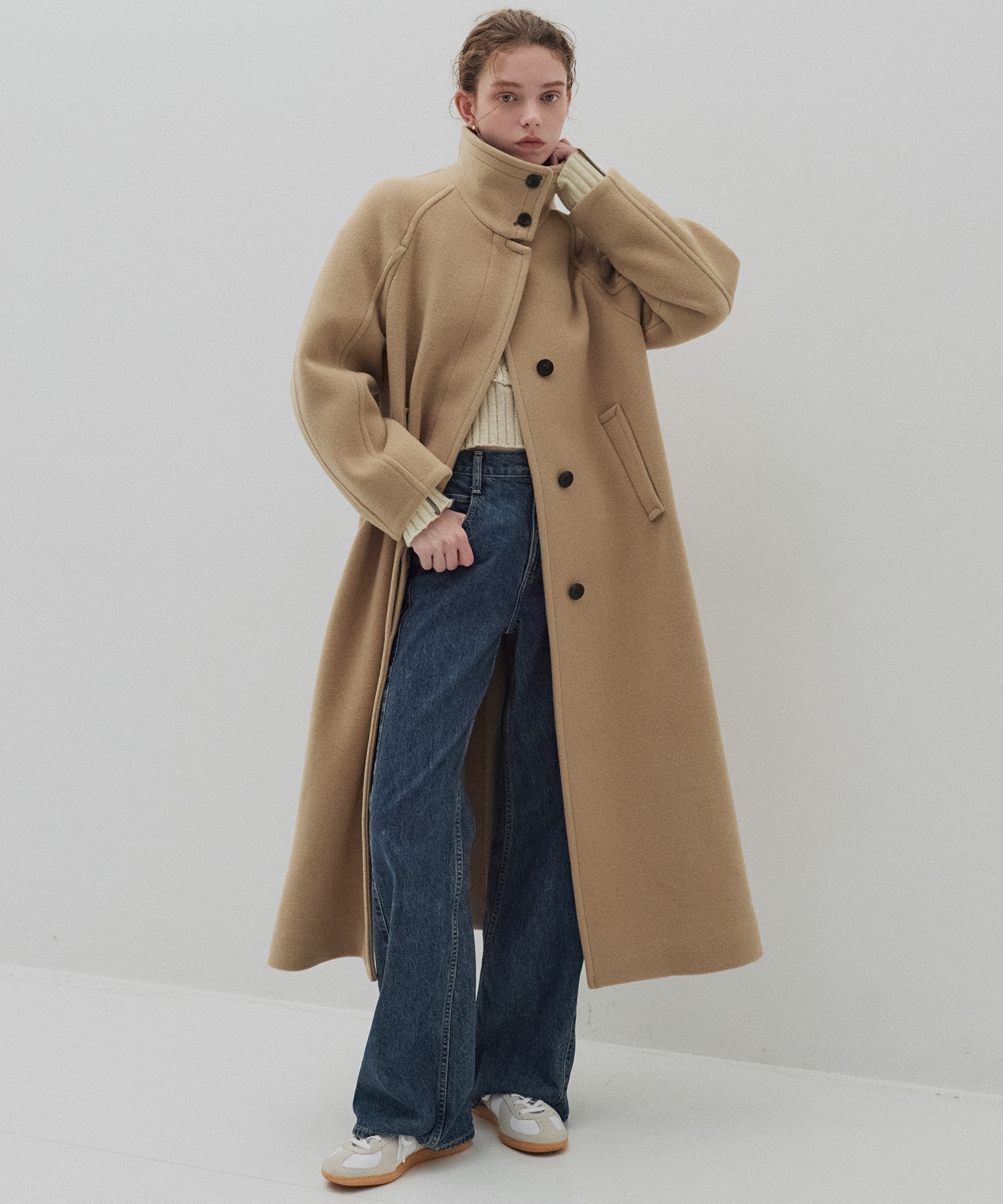 SUPER140スタンドカラーコート