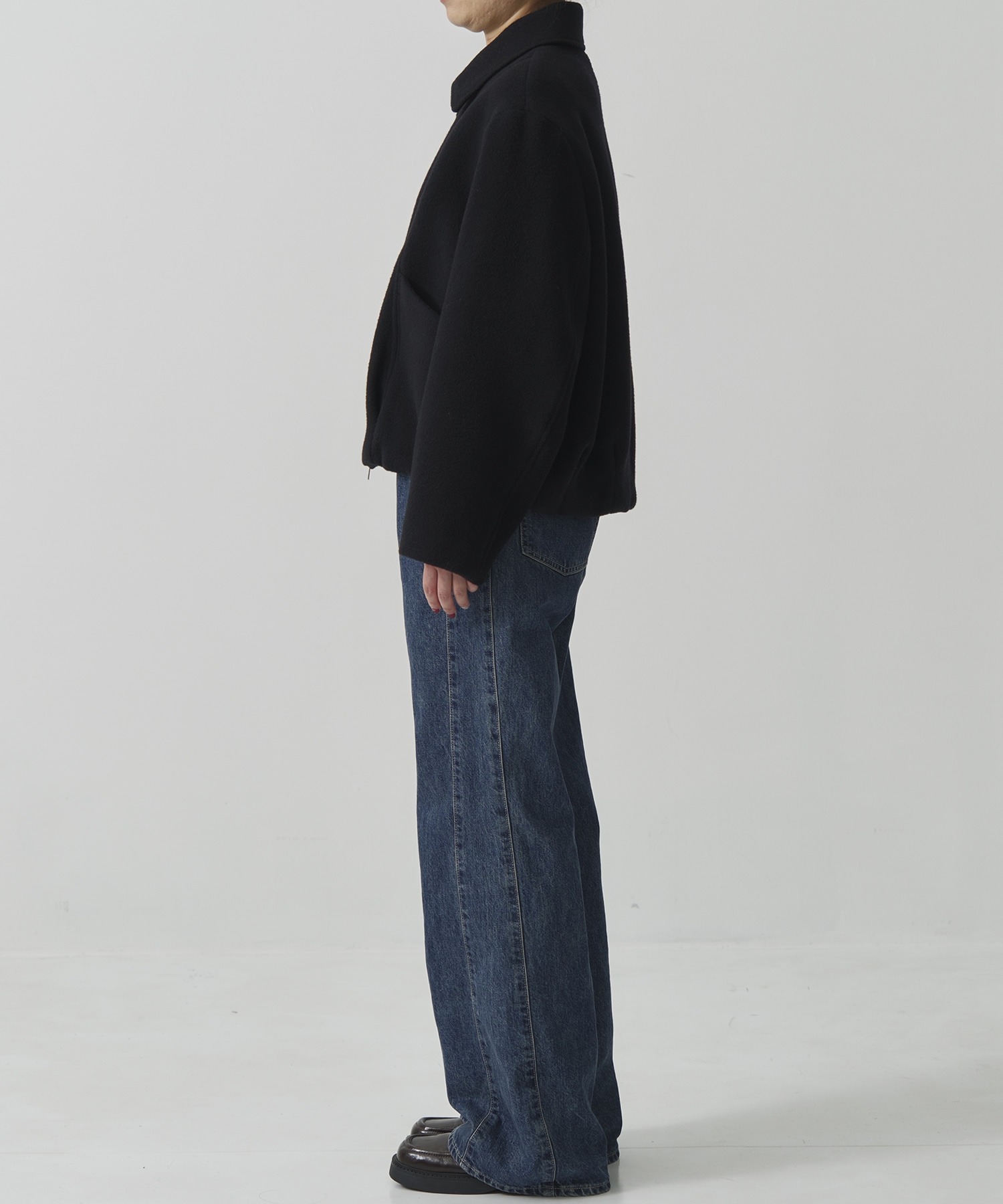 ウールジップタックショートコート