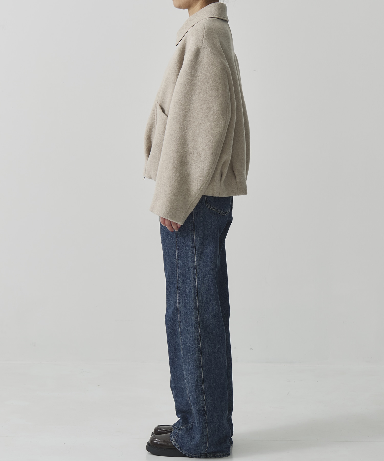 ウールジップタックショートコート