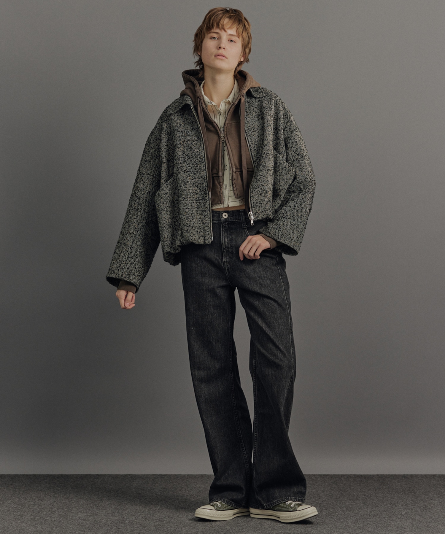 ウールジップタックショートコート